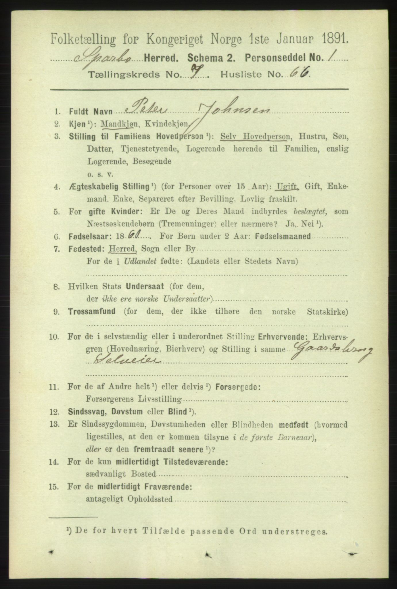 RA, 1891 census for 1731 Sparbu, 1891, p. 2745