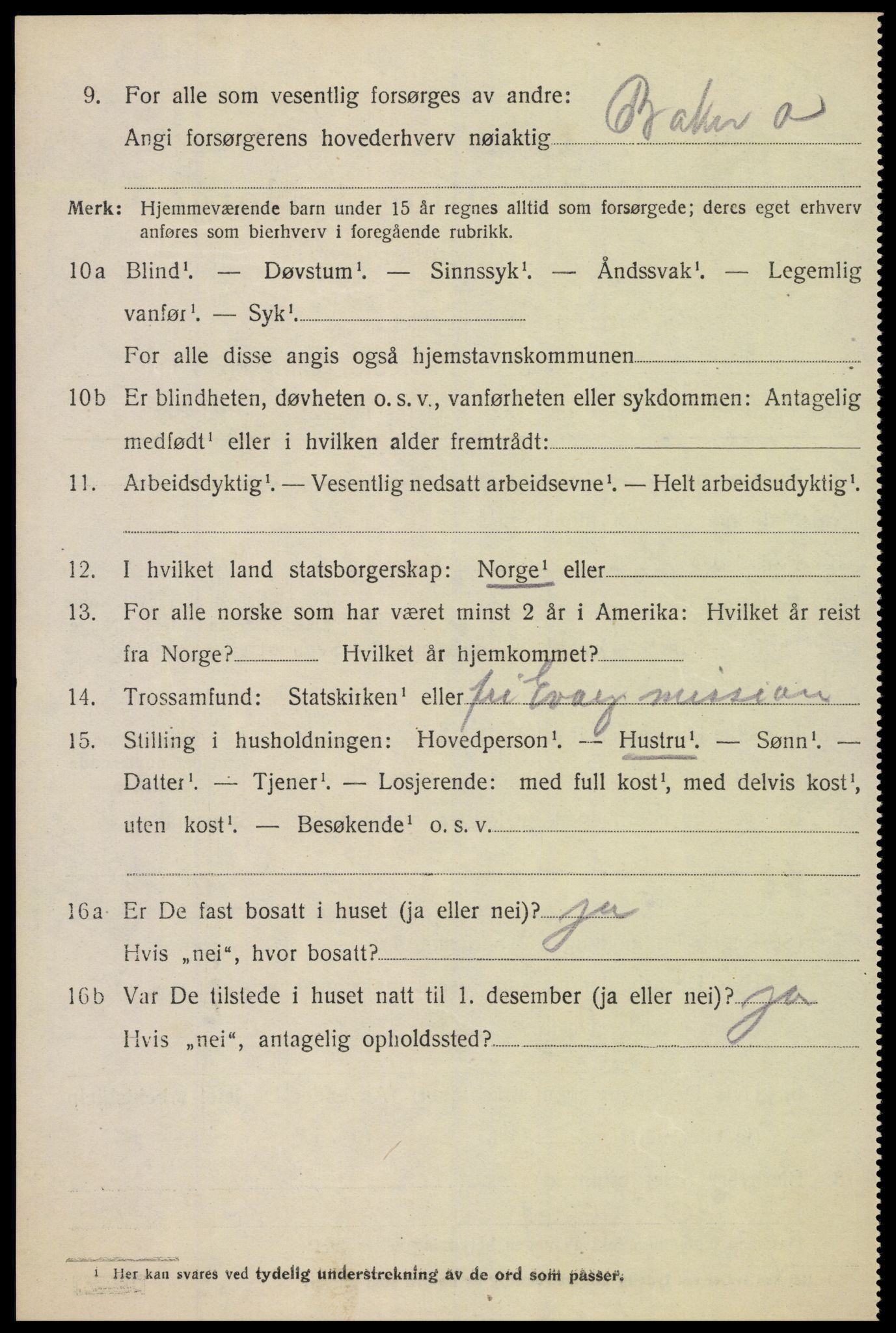 SAK, 1920 census for Oddernes, 1920, p. 10334