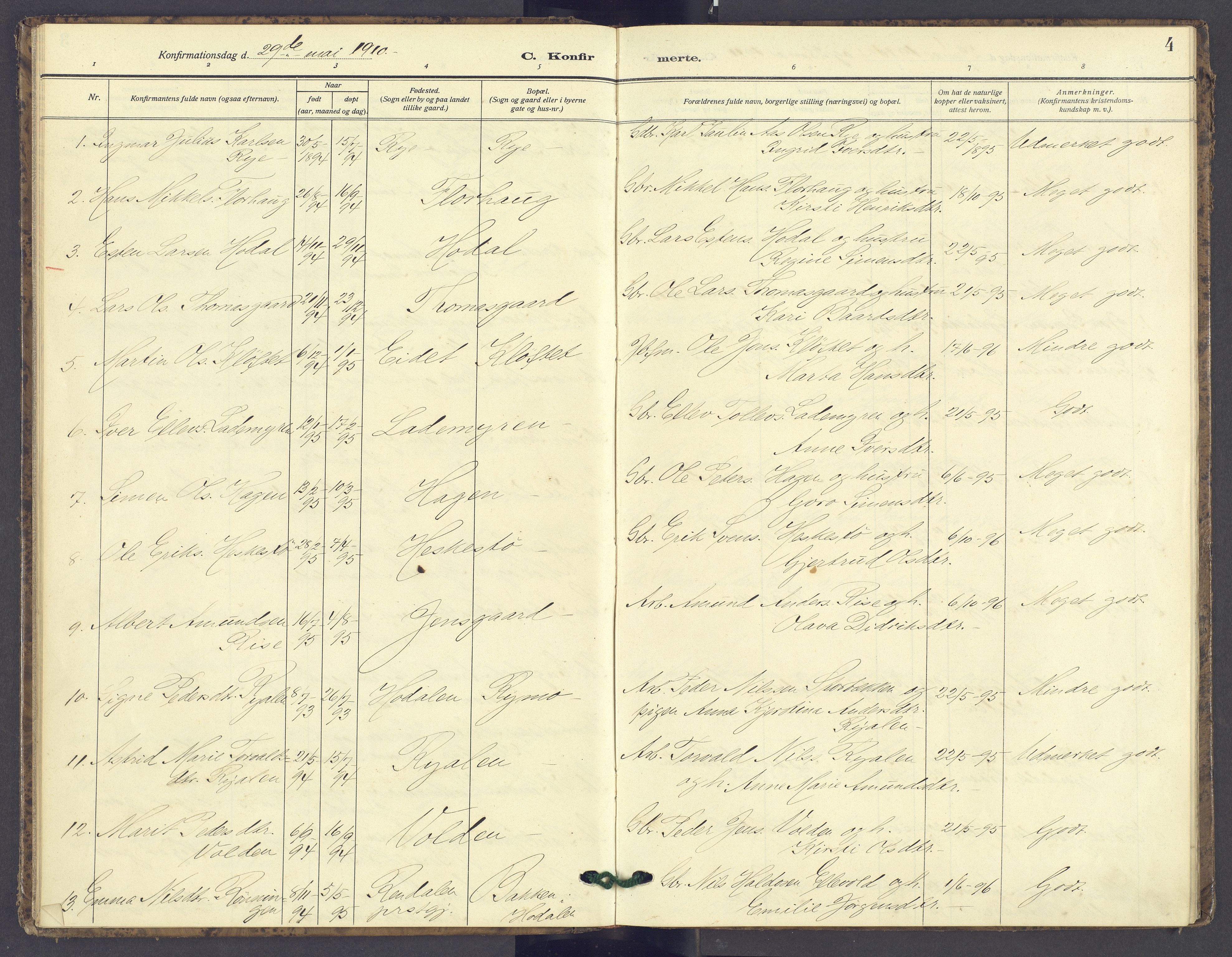 Tolga prestekontor, AV/SAH-PREST-062/K/L0016: Parish register (official) no. 16, 1908-1957, p. 4