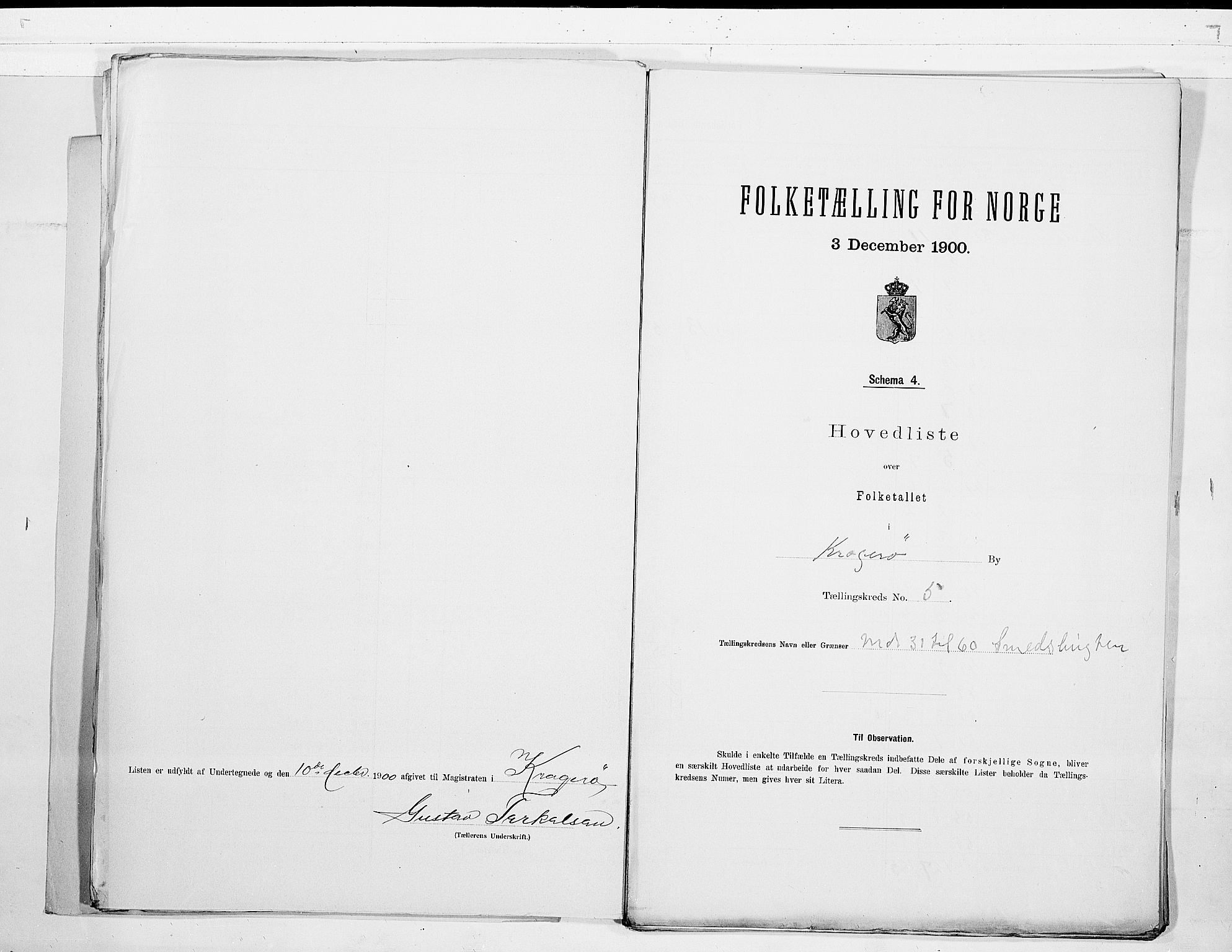 SAKO, 1900 census for Kragerø, 1900, p. 12