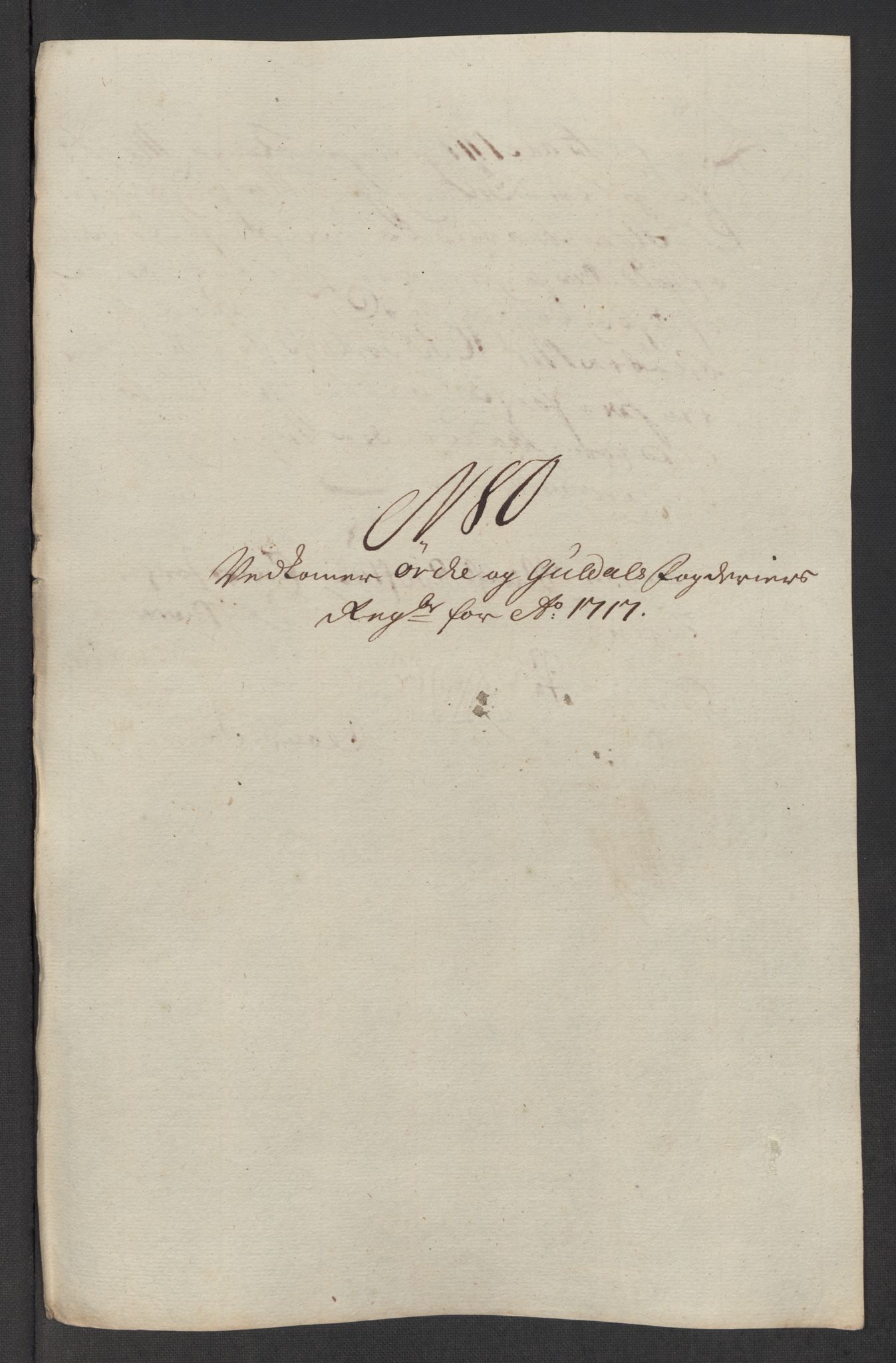 Rentekammeret inntil 1814, Reviderte regnskaper, Fogderegnskap, RA/EA-4092/R60/L3969: Fogderegnskap Orkdal og Gauldal, 1717, p. 541