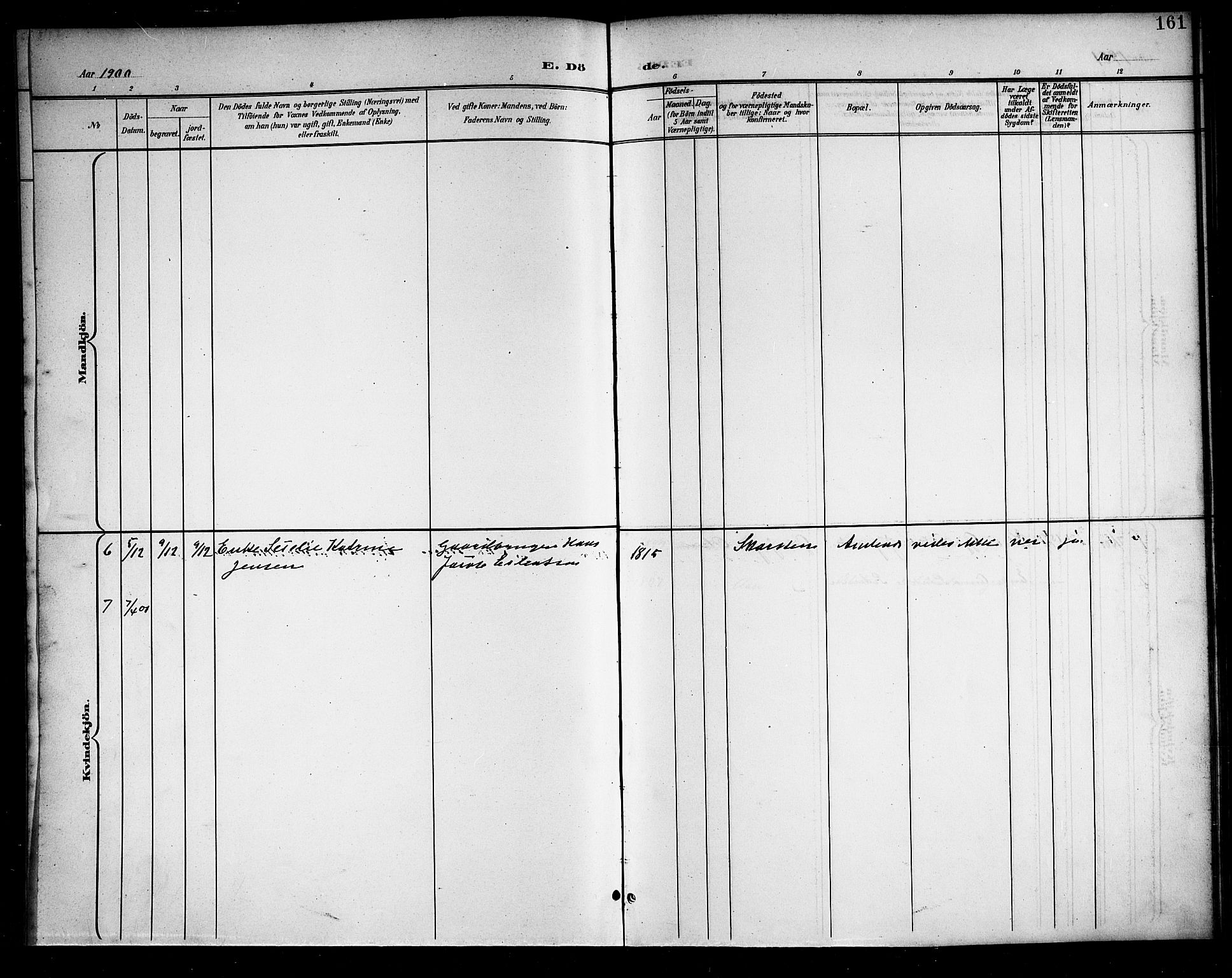 Ministerialprotokoller, klokkerbøker og fødselsregistre - Nordland, SAT/A-1459/899/L1449: Parish register (copy) no. 899C04, 1900-1918, p. 161
