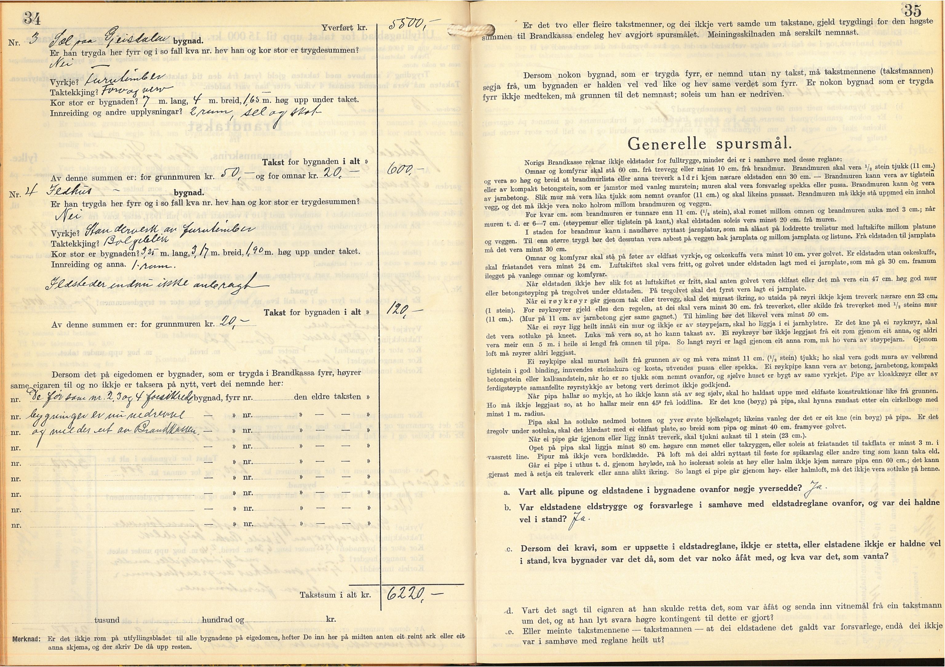 Lensmannen i Jostedal, AV/SAB-A-28601/0012/L0006: Branntakstprotokoll, skjematakst, 1936-1948, p. 34-35