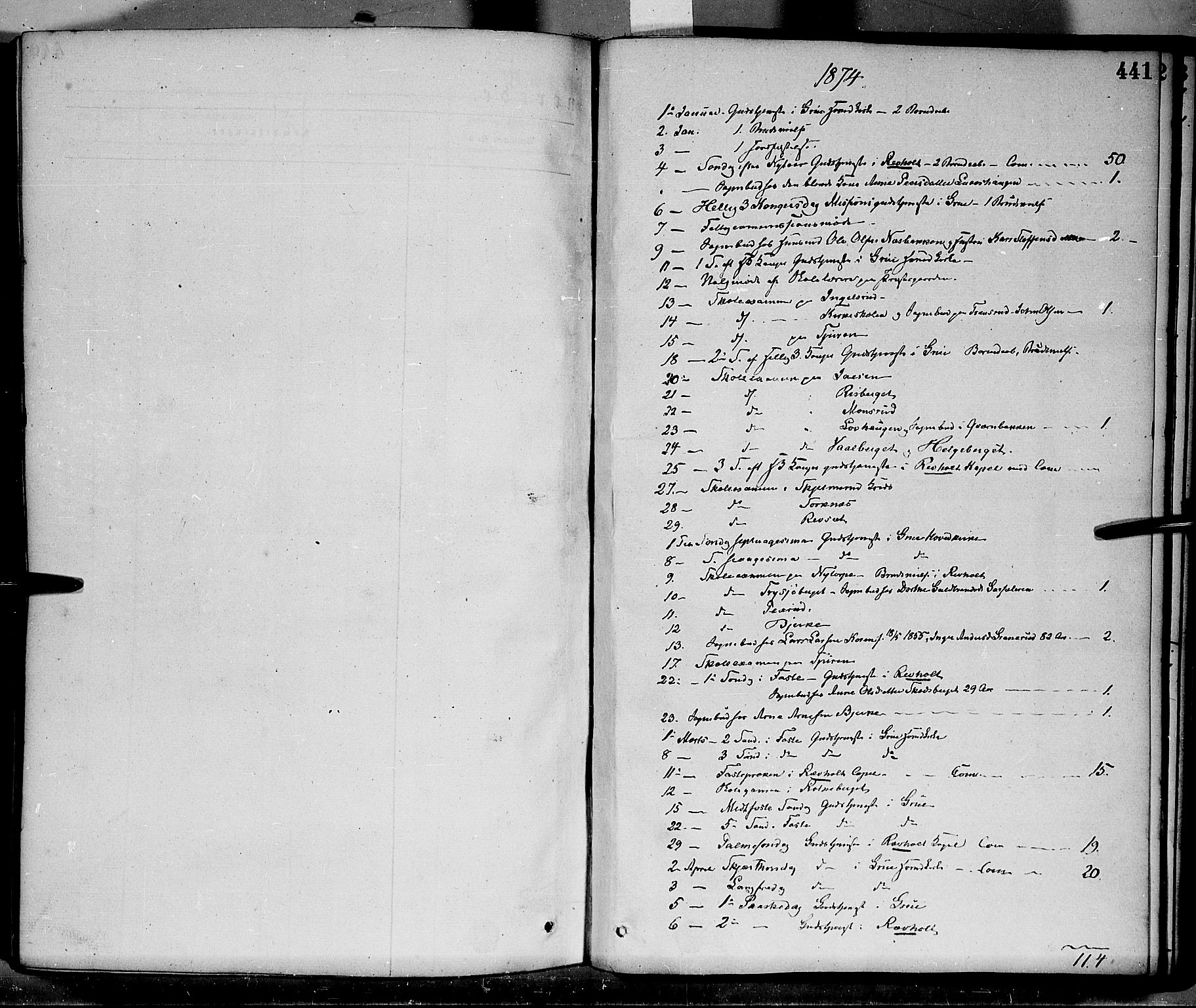 Grue prestekontor, SAH/PREST-036/H/Ha/Haa/L0011: Parish register (official) no. 11, 1873-1880, p. 441