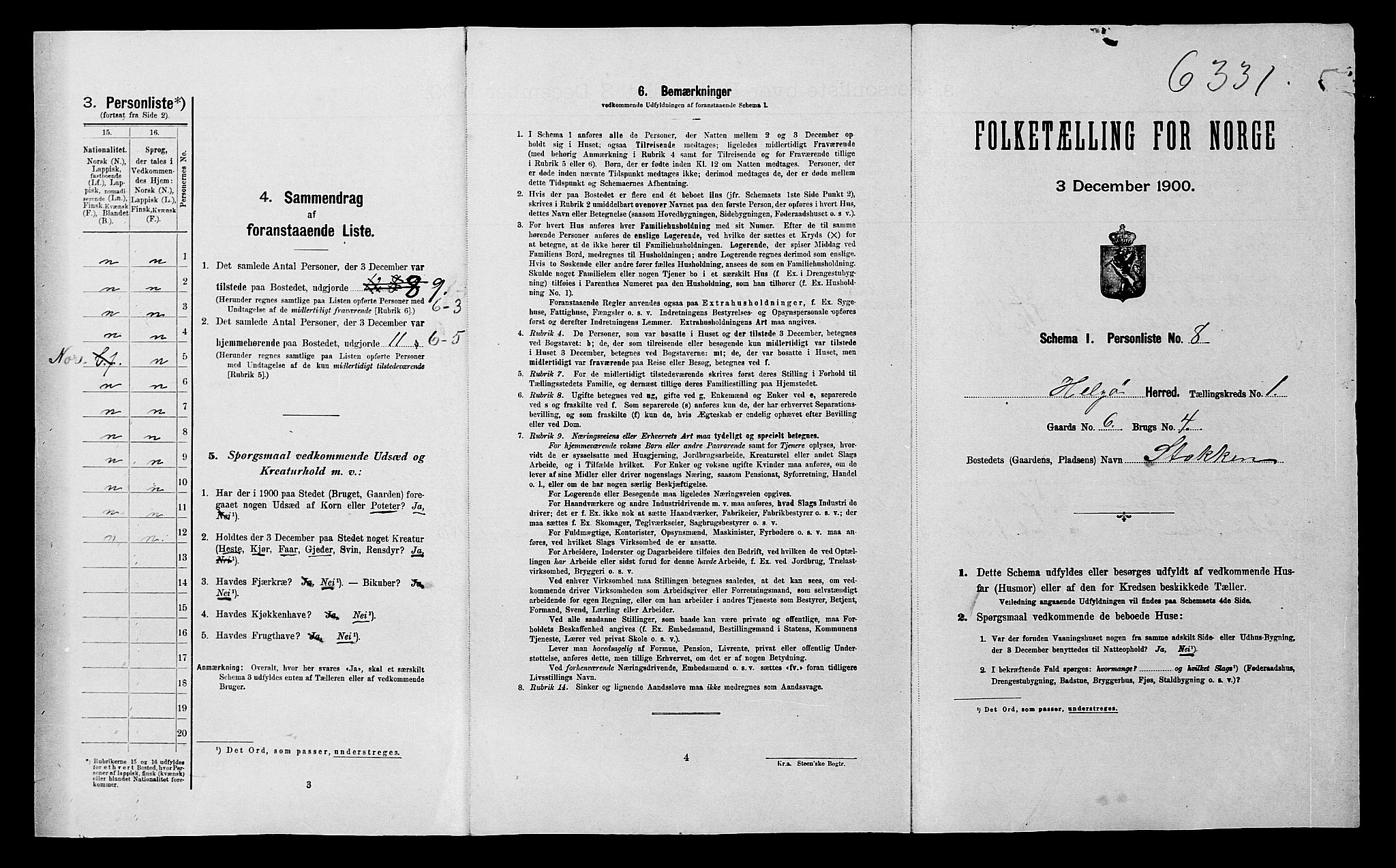 SATØ, 1900 census for Helgøy, 1900, p. 30