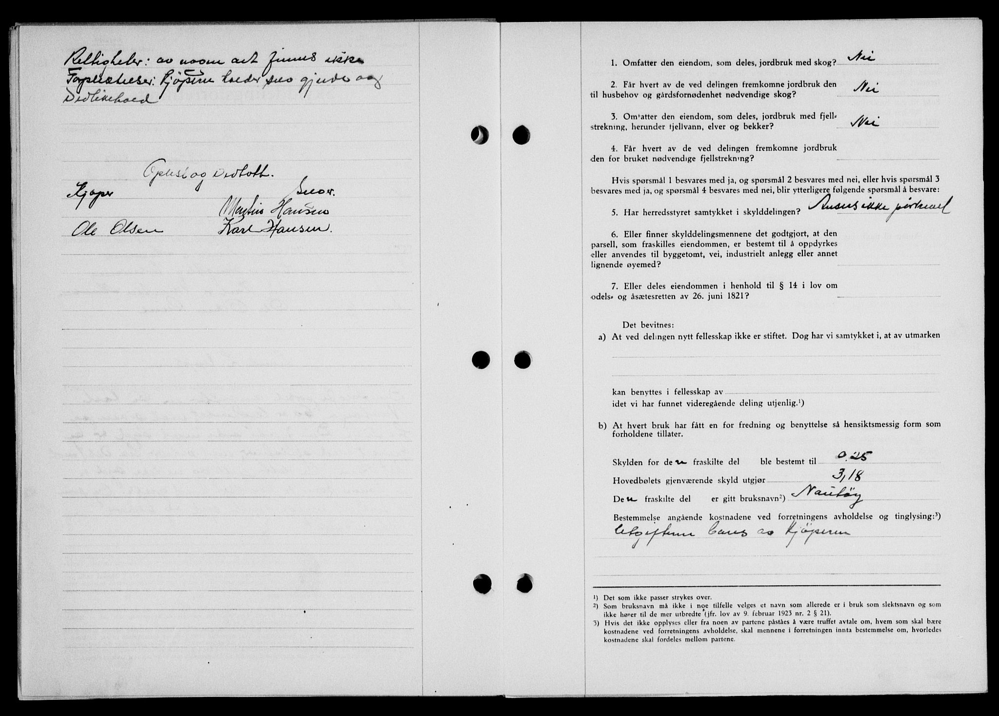 Lofoten sorenskriveri, SAT/A-0017/1/2/2C/L0013a: Mortgage book no. 13a, 1944-1946, Diary no: : 501/1945