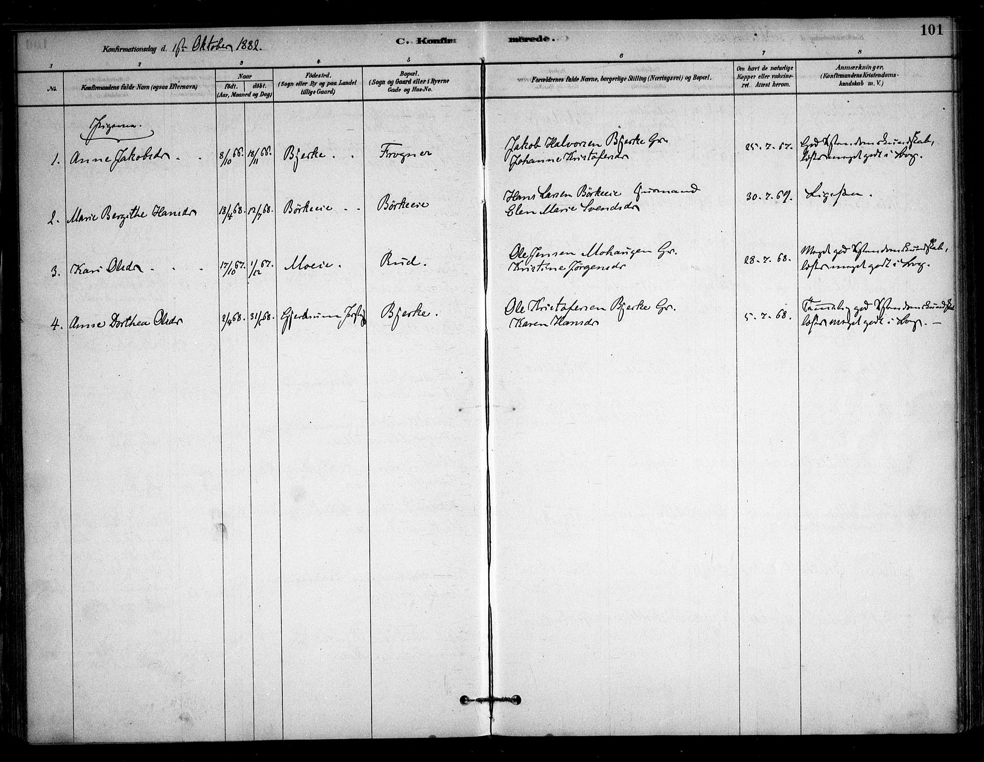 Sørum prestekontor Kirkebøker, AV/SAO-A-10303/F/Fb/L0001: Parish register (official) no. II 1, 1878-1915, p. 101