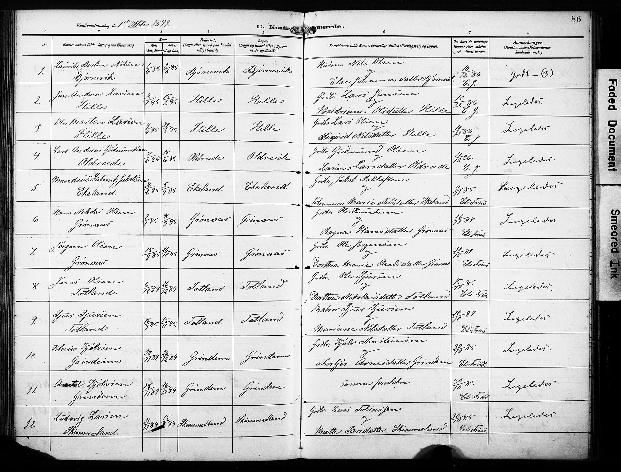 Finnås sokneprestembete, SAB/A-99925/H/Ha/Haa/Haab/L0002: Parish register (official) no. B 2, 1895-1906, p. 86