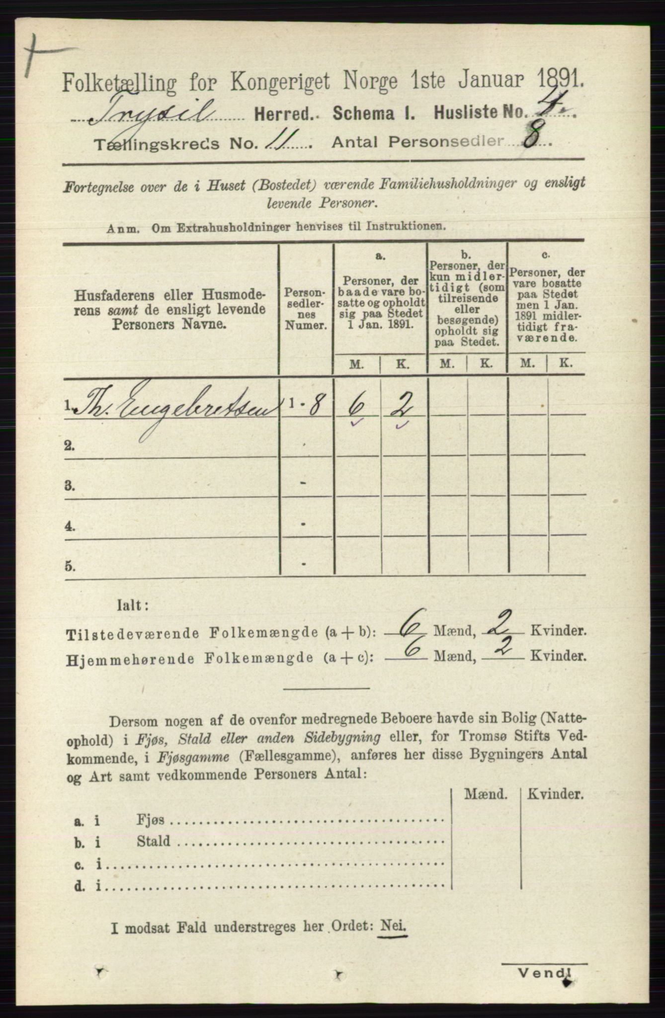 RA, 1891 census for 0428 Trysil, 1891, p. 5451