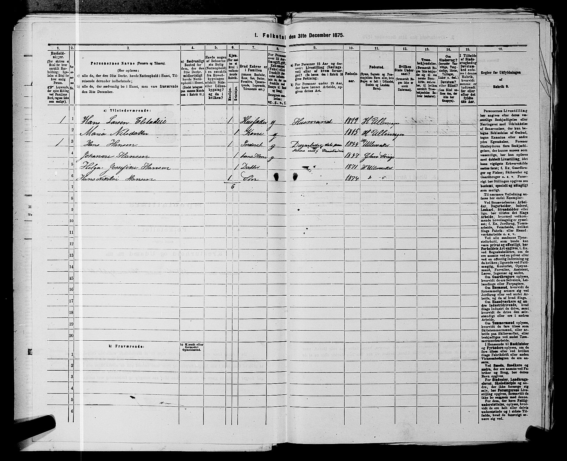 RA, 1875 census for 0235P Ullensaker, 1875, p. 1916