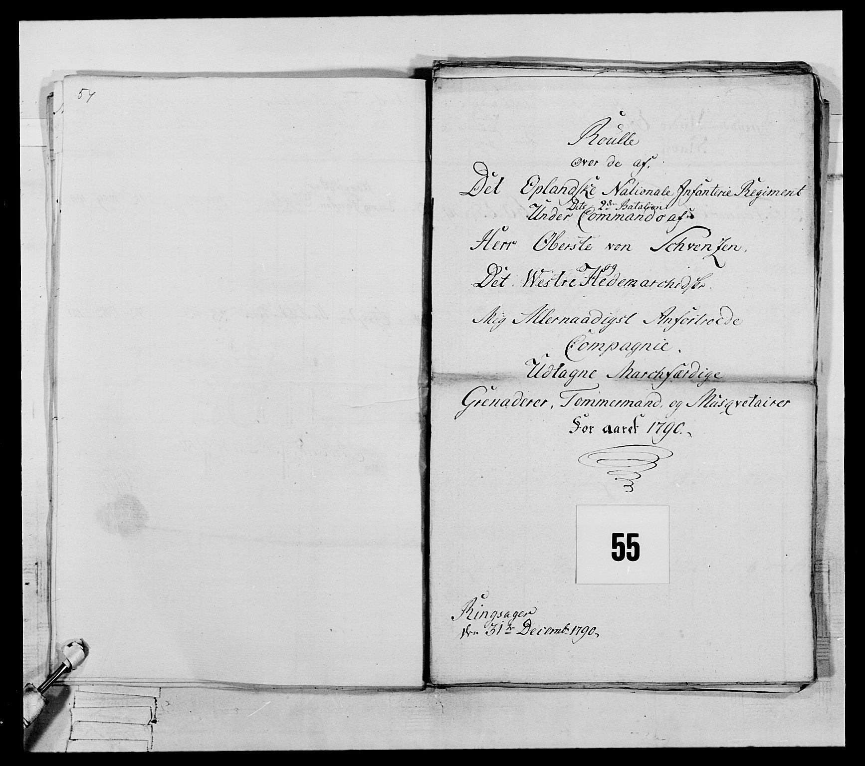 Generalitets- og kommissariatskollegiet, Det kongelige norske kommissariatskollegium, AV/RA-EA-5420/E/Eh/L0067: Opplandske nasjonale infanteriregiment, 1789-1797, p. 312