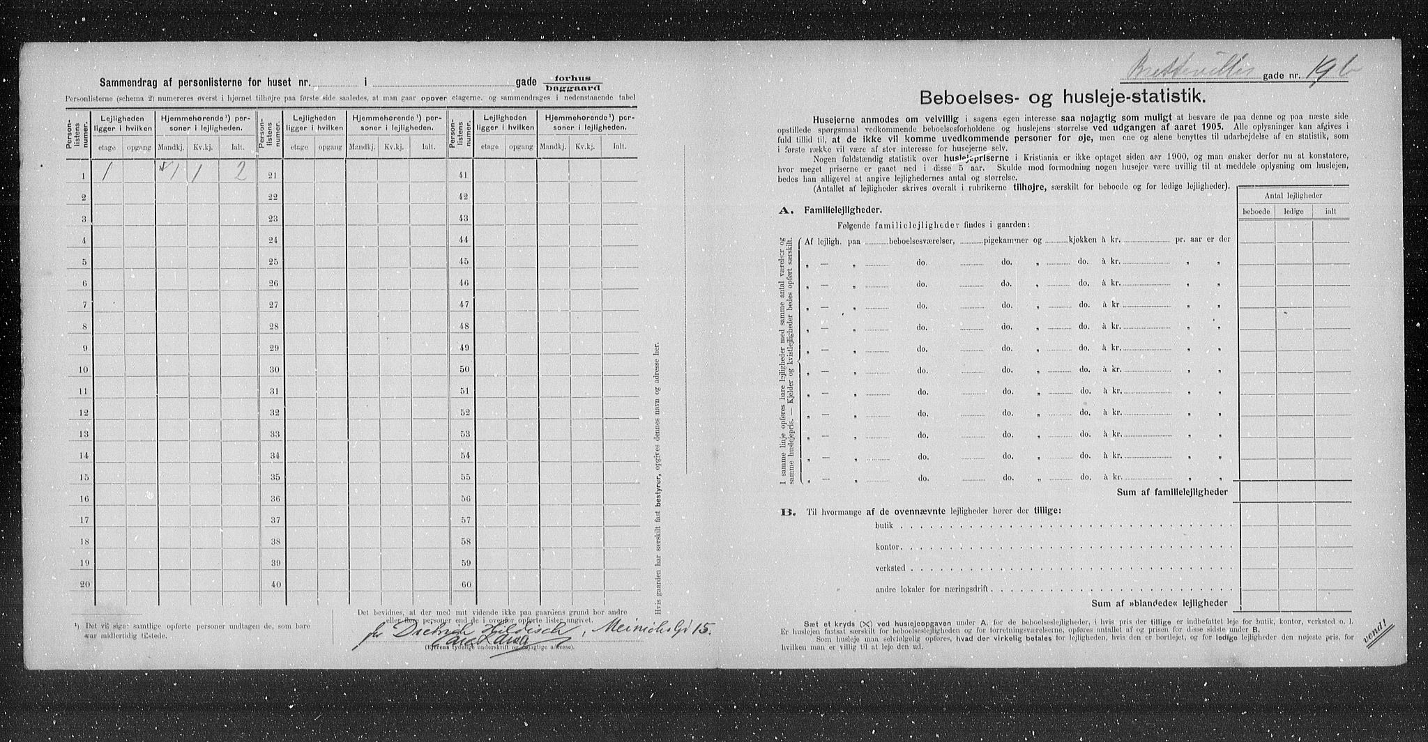 OBA, Municipal Census 1905 for Kristiania, 1905, p. 4386