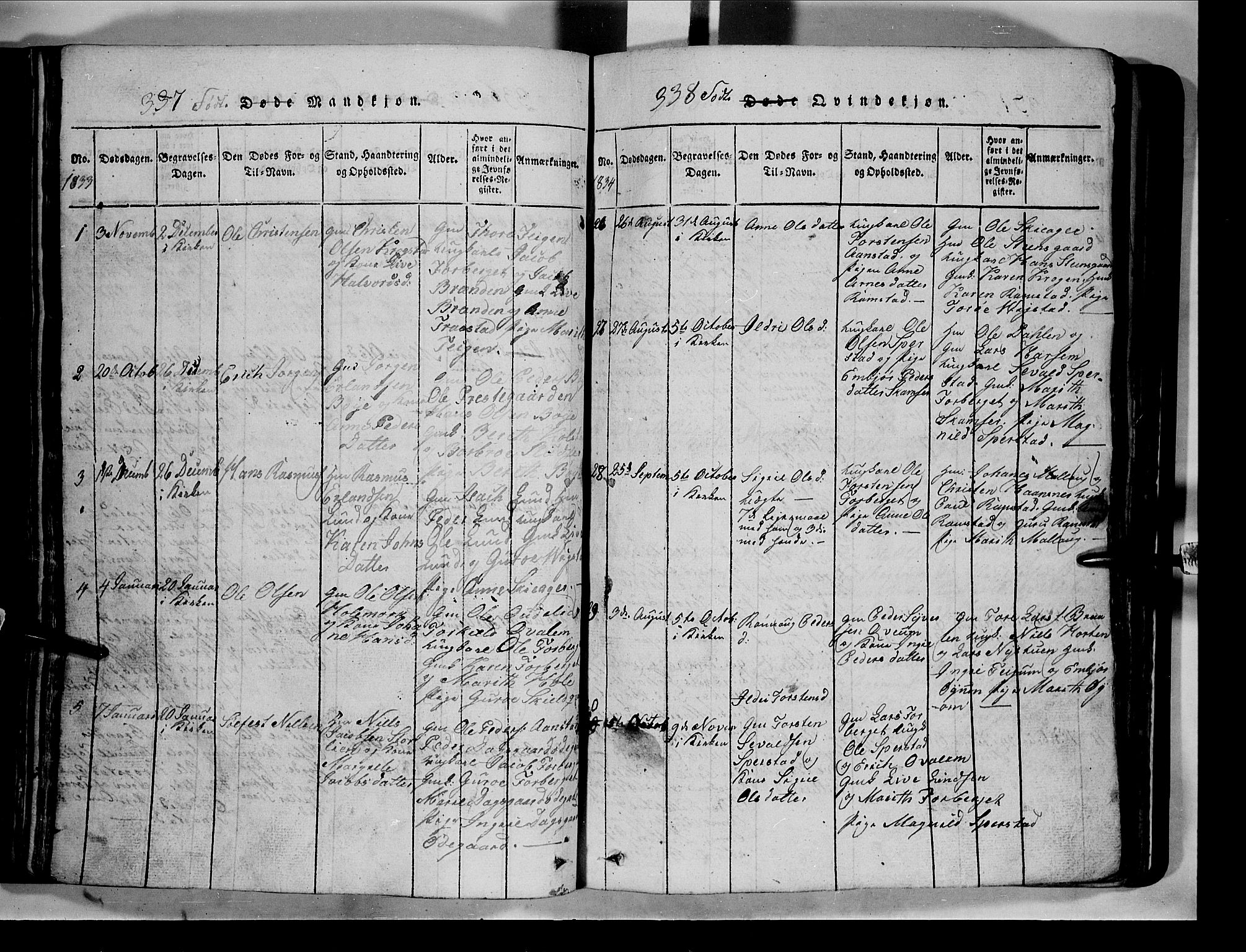 Lom prestekontor, SAH/PREST-070/L/L0003: Parish register (copy) no. 3, 1815-1844, p. 337-338