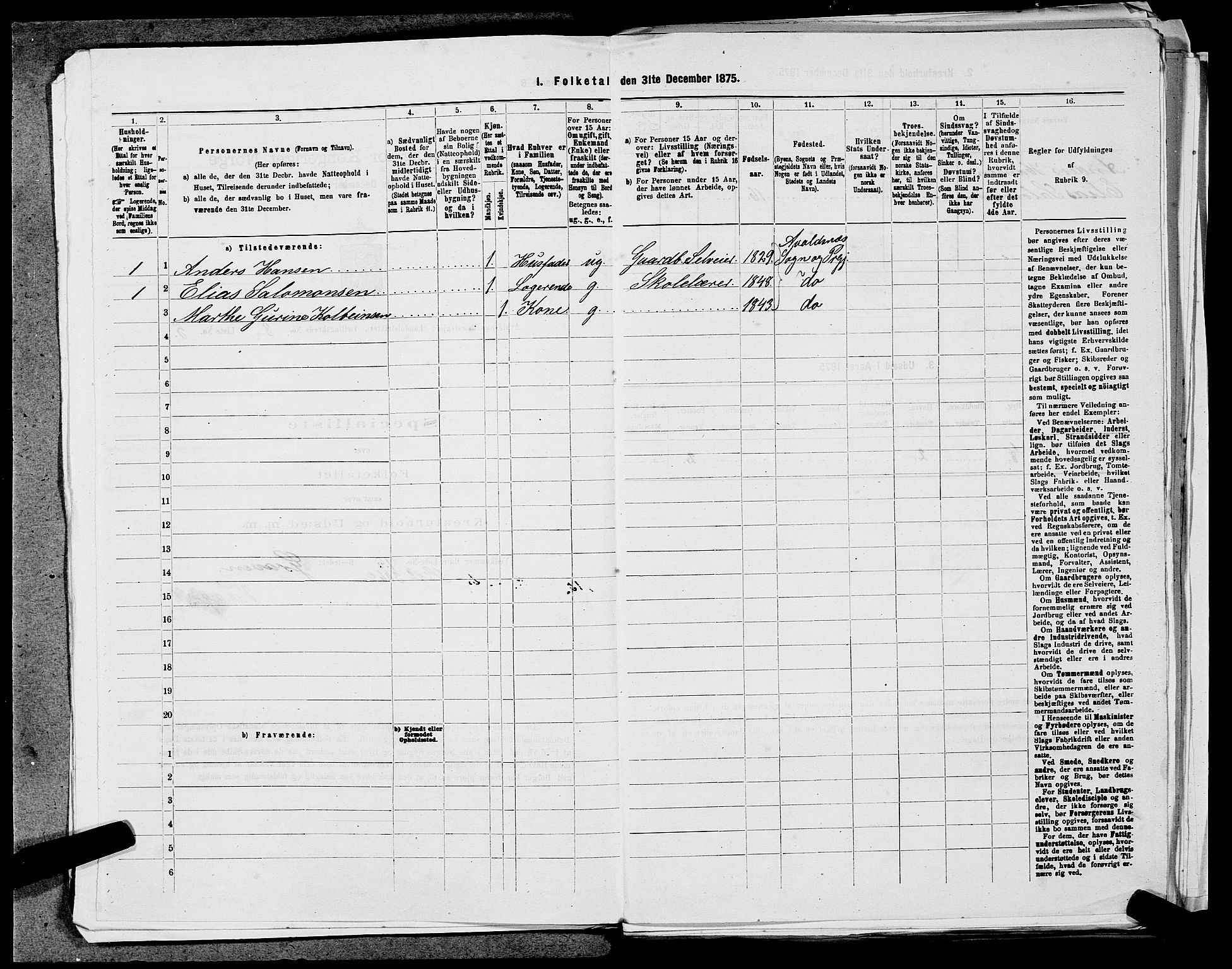 SAST, 1875 census for 1147L Avaldsnes/Avaldsnes og Kopervik, 1875, p. 1299