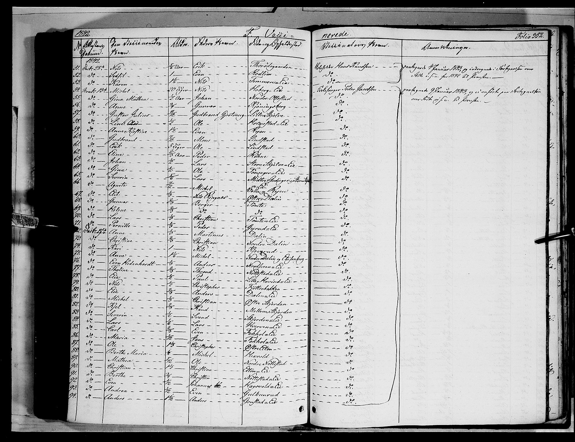 Stange prestekontor, AV/SAH-PREST-002/K/L0010: Parish register (official) no. 10, 1835-1845, p. 352