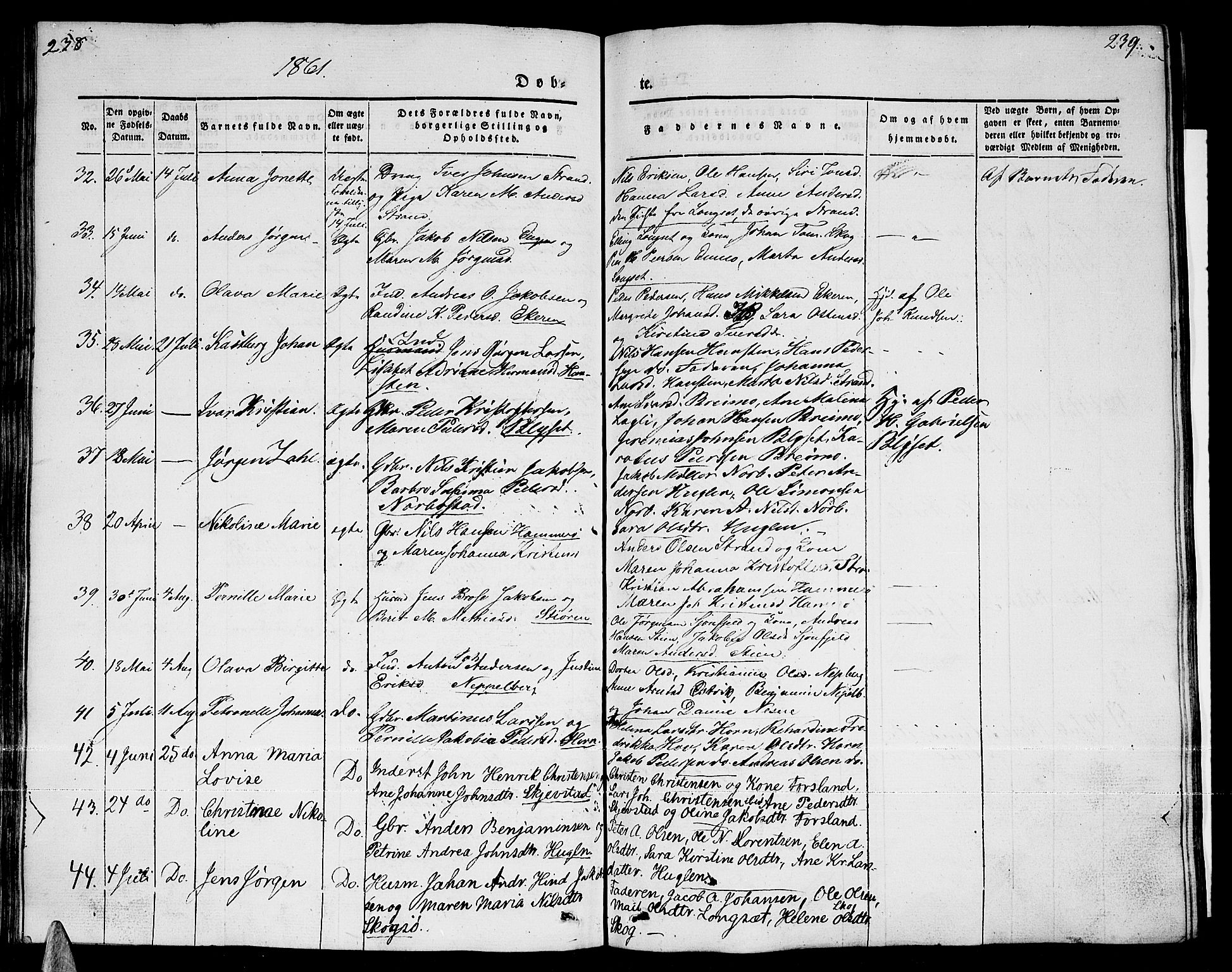 Ministerialprotokoller, klokkerbøker og fødselsregistre - Nordland, SAT/A-1459/838/L0555: Parish register (copy) no. 838C02, 1842-1861, p. 238-239