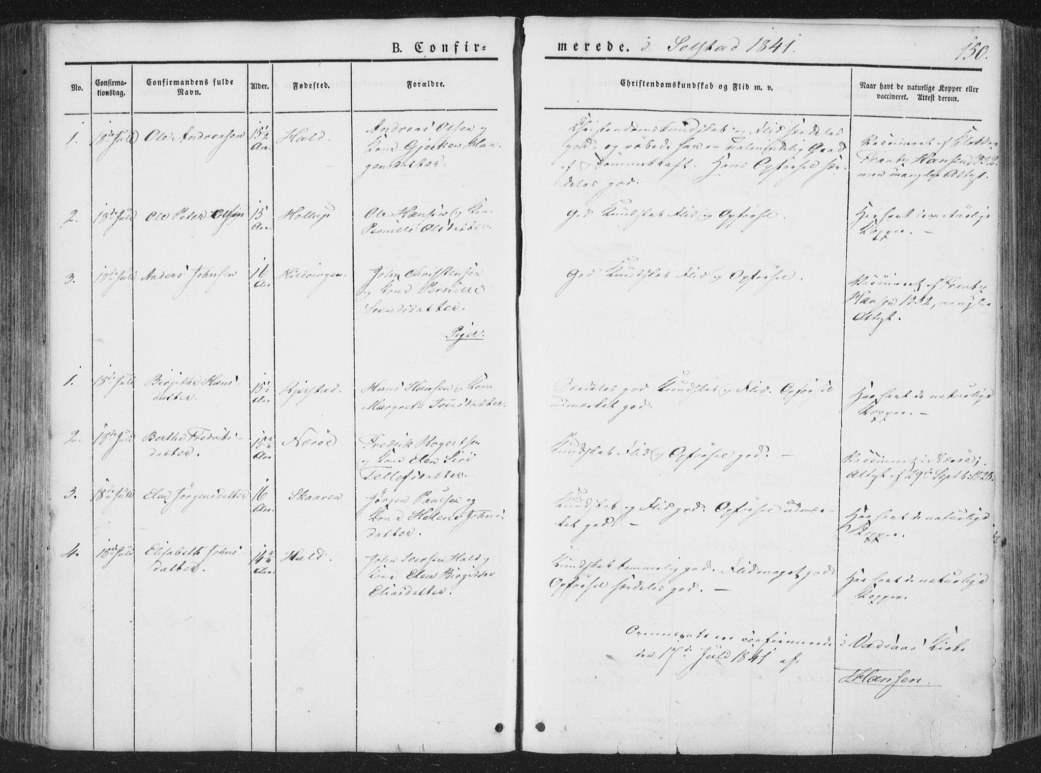 Ministerialprotokoller, klokkerbøker og fødselsregistre - Nordland, AV/SAT-A-1459/810/L0145: Parish register (official) no. 810A07 /2, 1841-1862, p. 150