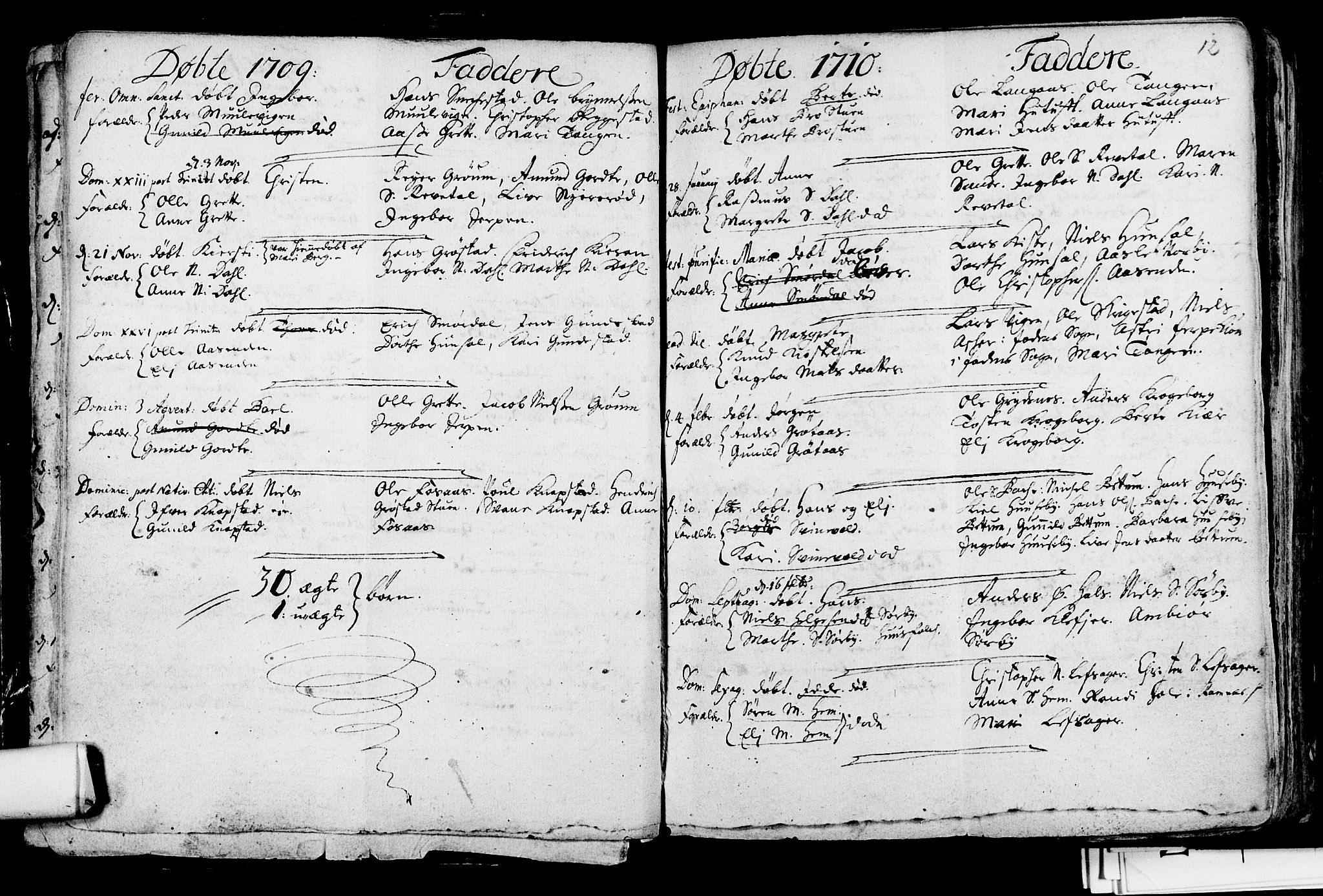 Våle kirkebøker, SAKO/A-334/F/Fa/L0002: Parish register (official) no. I 2, 1705-1732, p. 12