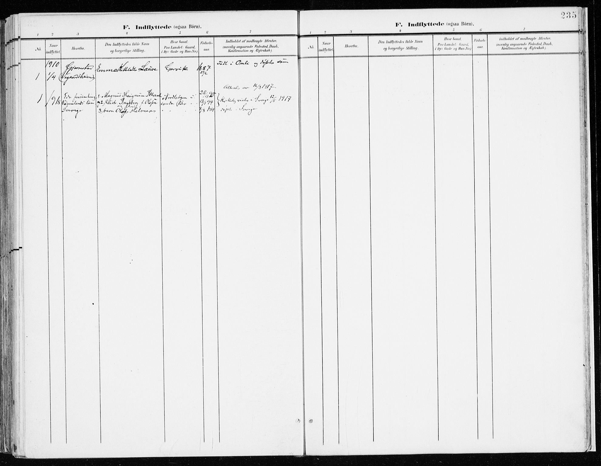 Nord-Odal prestekontor, SAH/PREST-032/H/Ha/Haa/L0009: Parish register (official) no. 9, 1902-1926, p. 235