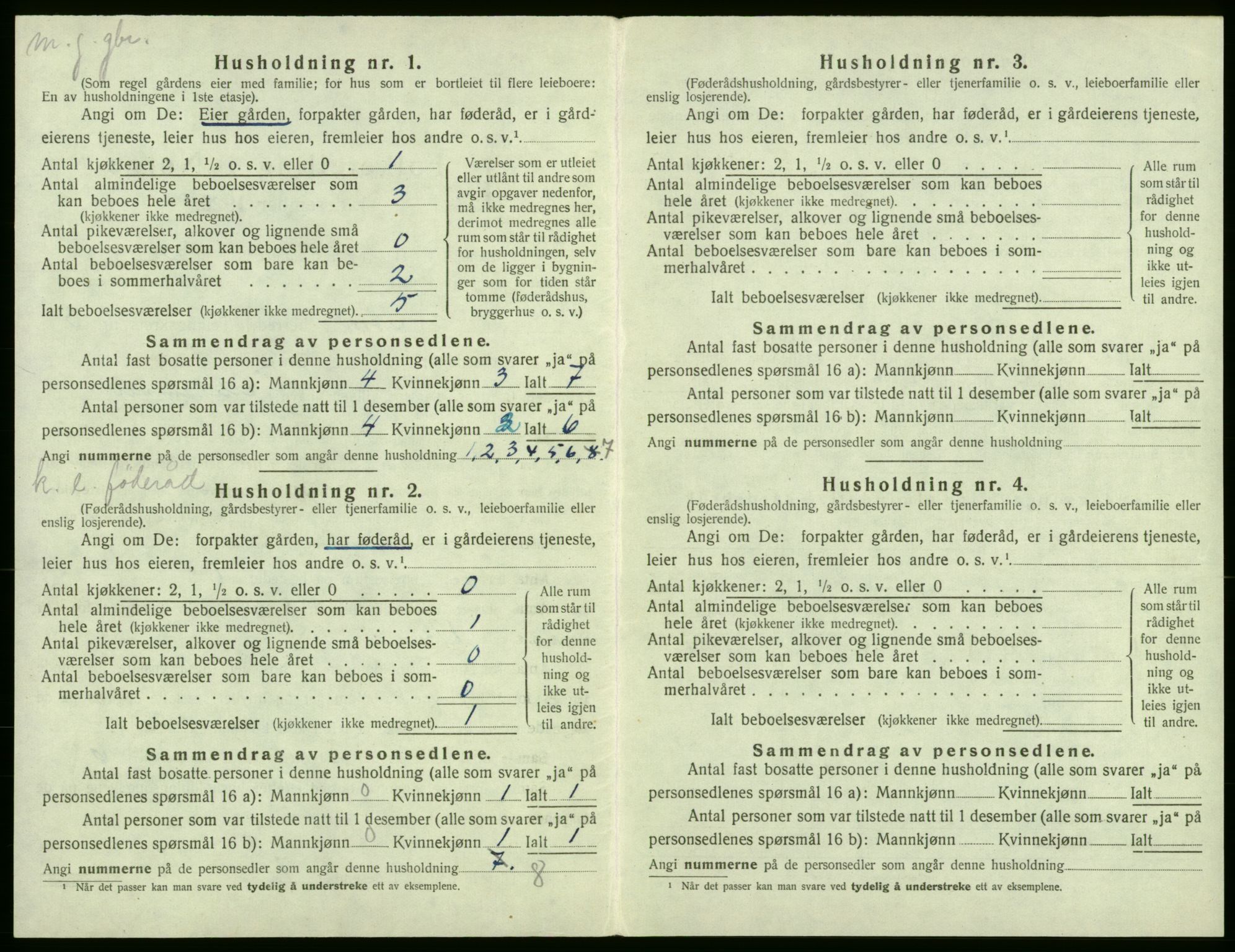 SAB, 1920 census for Stord, 1920, p. 132