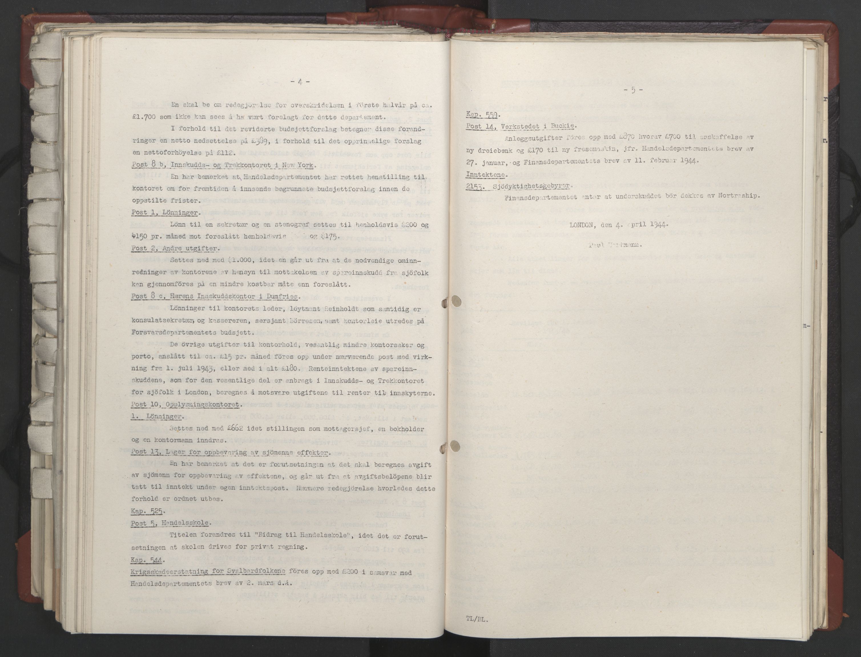 Statsrådssekretariatet, AV/RA-S-1001/A/Ac/L0124: Kgl. res. 14/1-30/6, 1944, p. 364