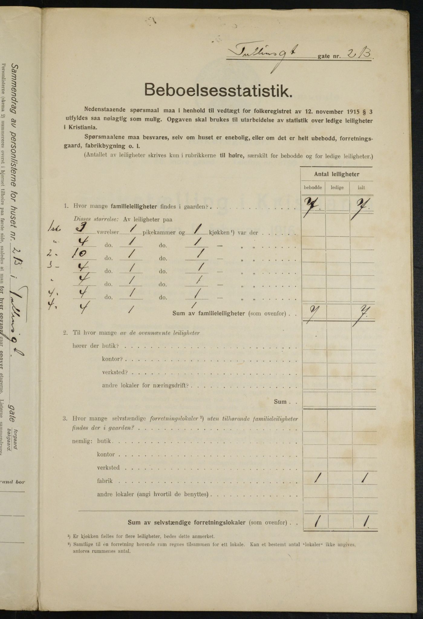 OBA, Municipal Census 1916 for Kristiania, 1916, p. 120517