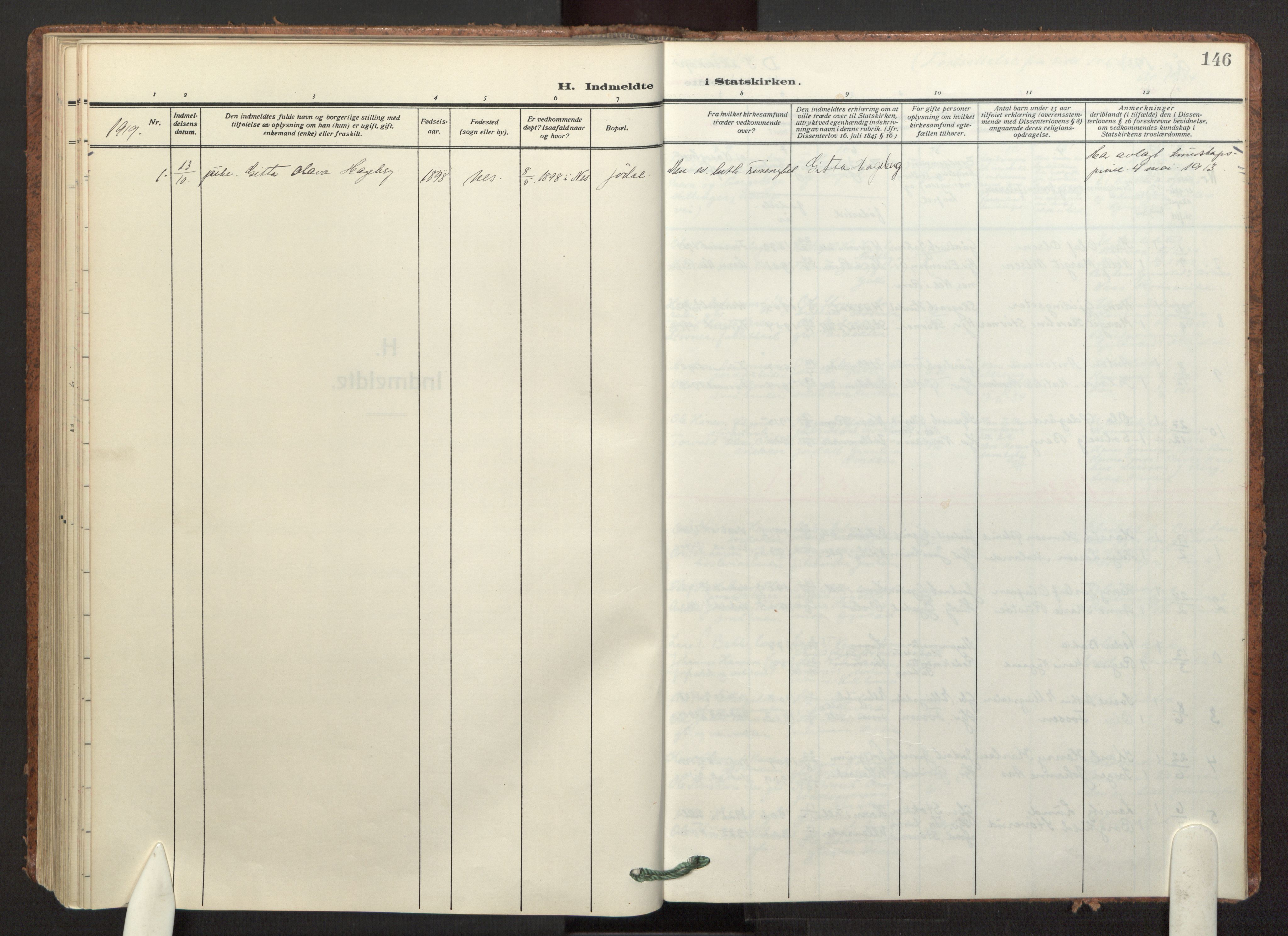 Ullensaker prestekontor Kirkebøker, AV/SAO-A-10236a/F/Fc/L0001: Parish register (official) no. III 1, 1913-1935, p. 146