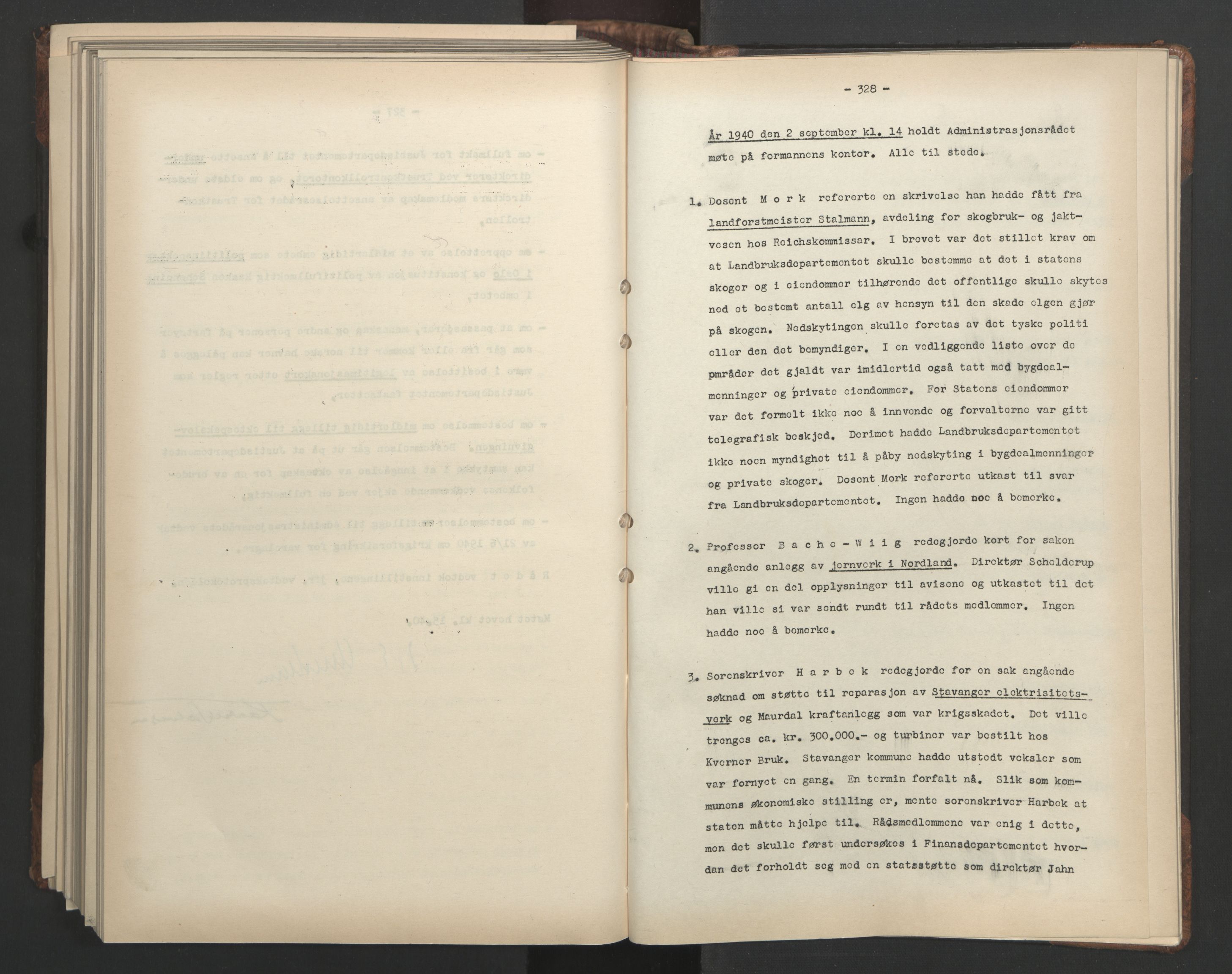 Administrasjonsrådet, RA/S-1004/A/L0001: Møteprotokoll med tillegg 15/4-25/9, 1940, p. 328