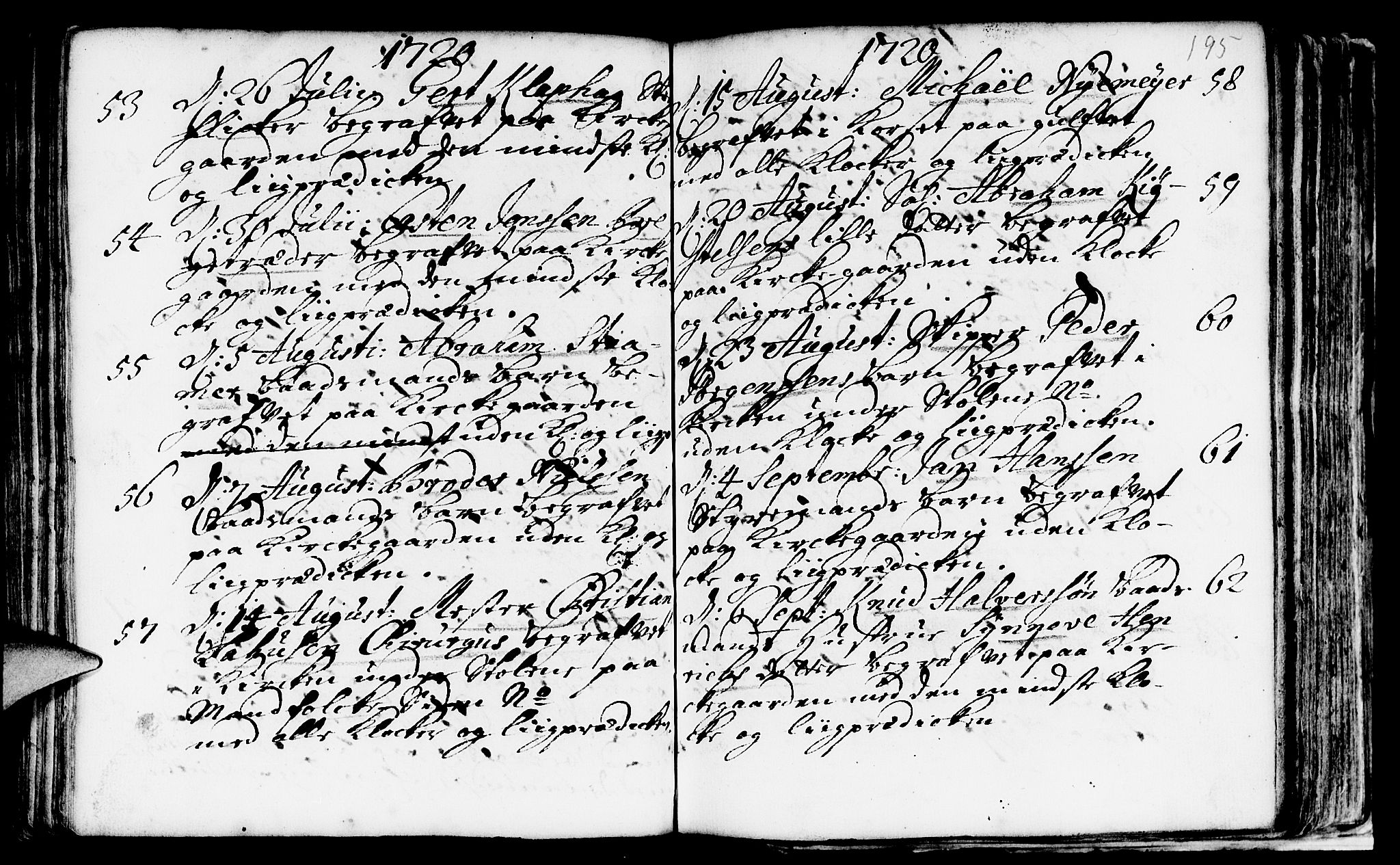 Nykirken Sokneprestembete, AV/SAB-A-77101/H/Haa/L0009: Parish register (official) no. A 9, 1689-1759, p. 195