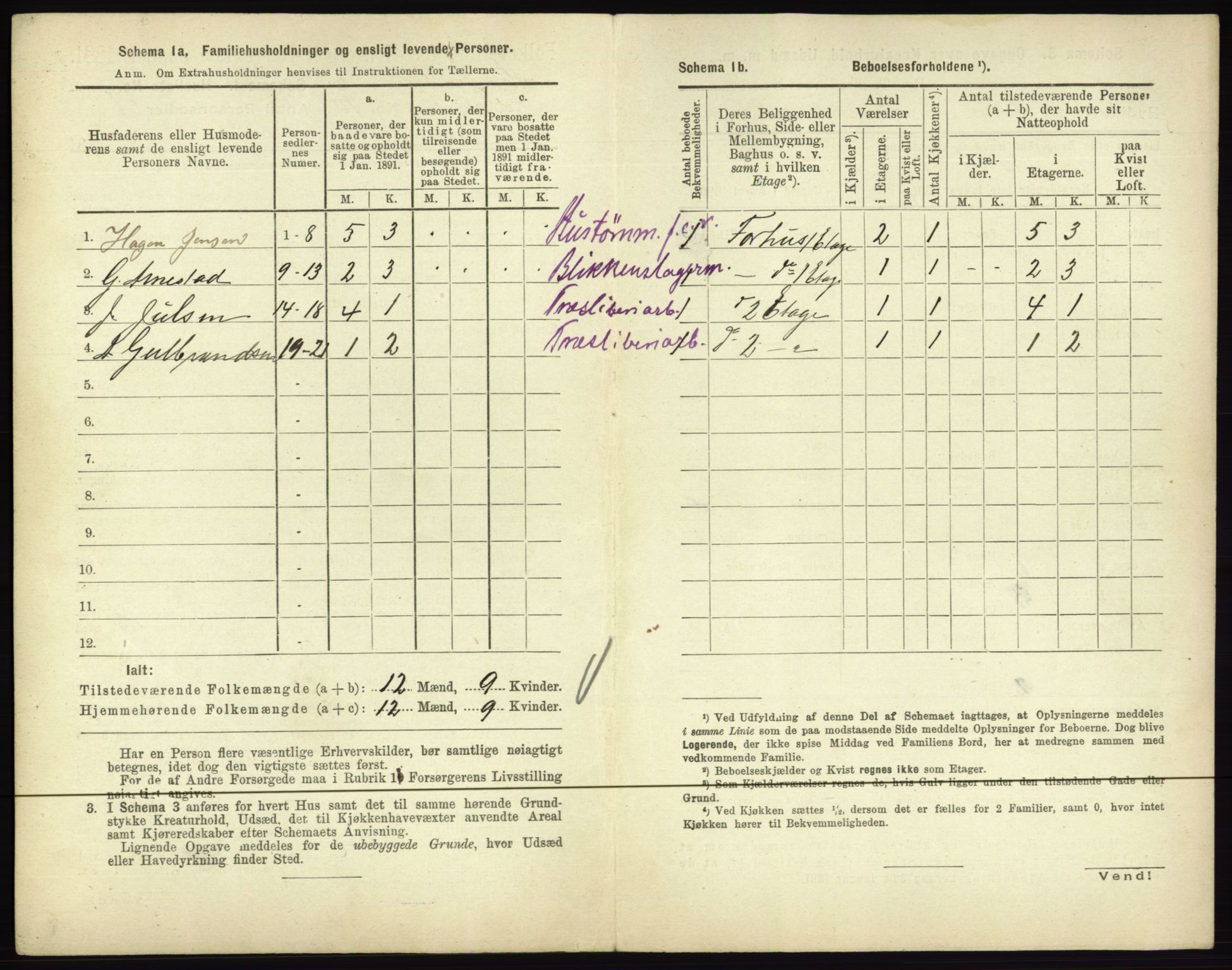 RA, 1891 census for 0601 Hønefoss, 1891, p. 234