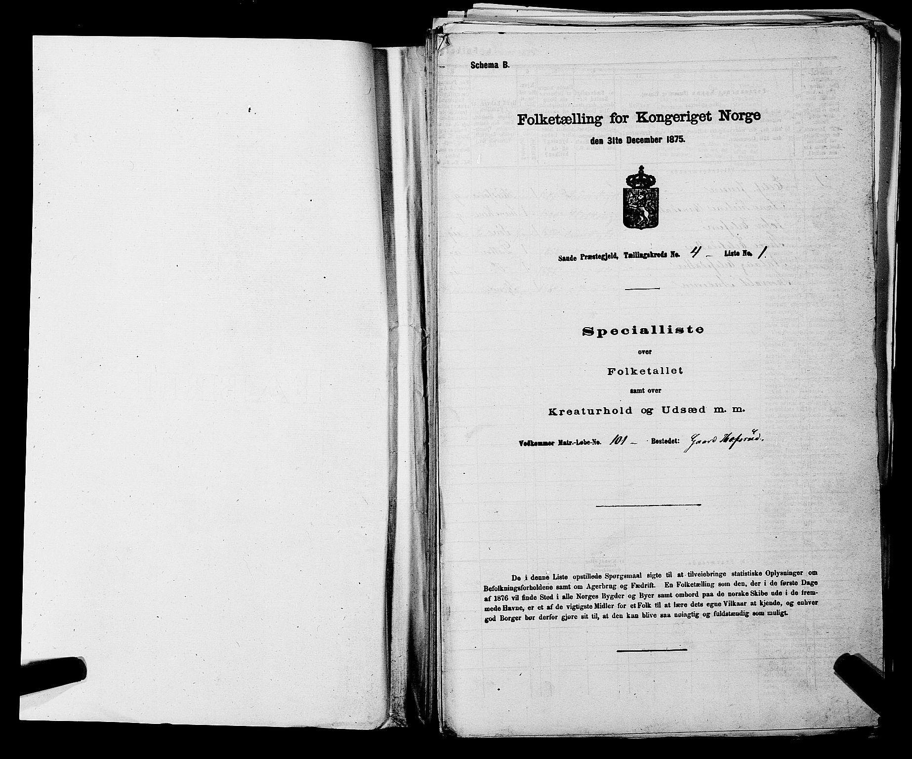 SAKO, 1875 census for 0822P Sauherad, 1875, p. 435