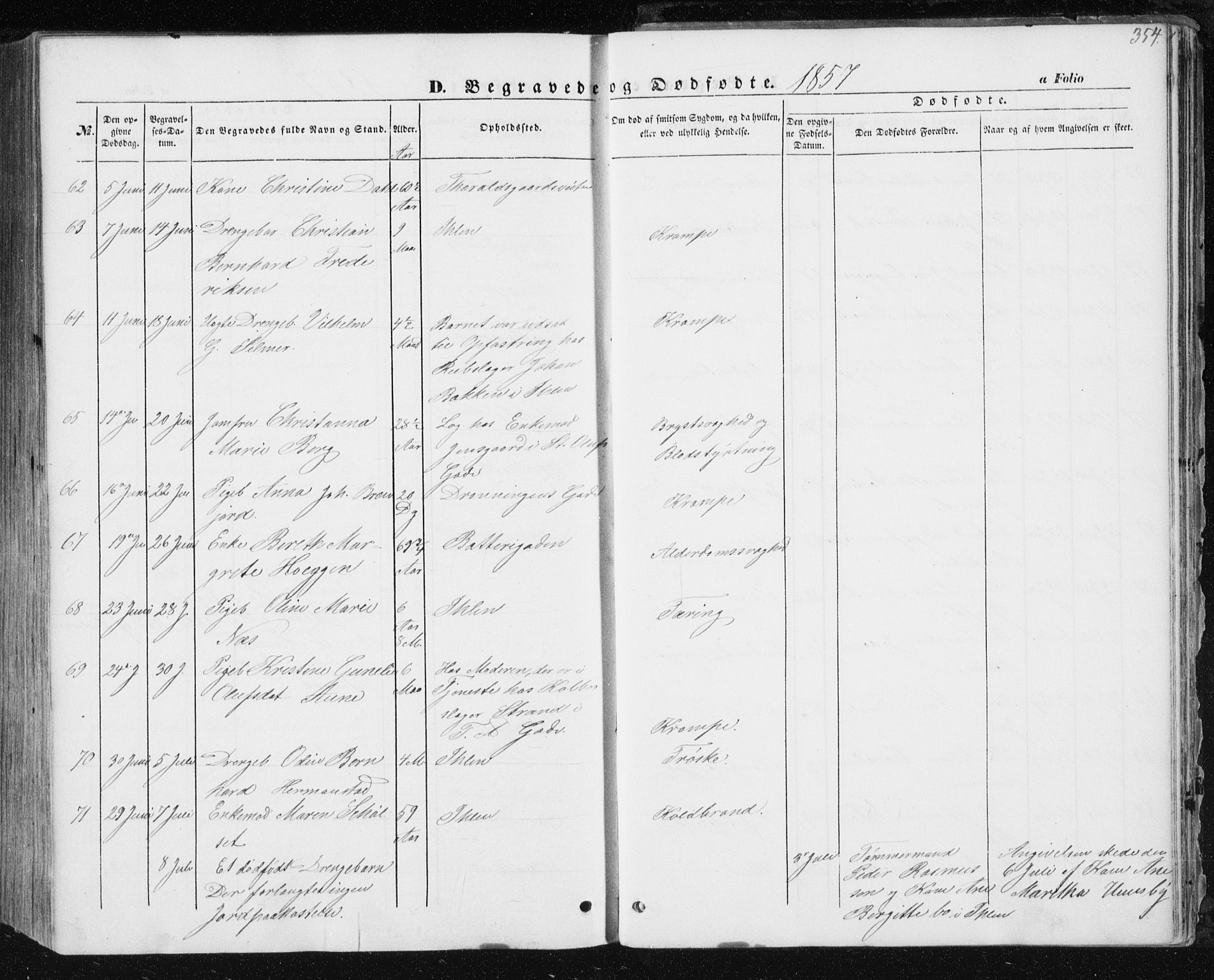 Ministerialprotokoller, klokkerbøker og fødselsregistre - Sør-Trøndelag, AV/SAT-A-1456/602/L0112: Parish register (official) no. 602A10, 1848-1859, p. 354