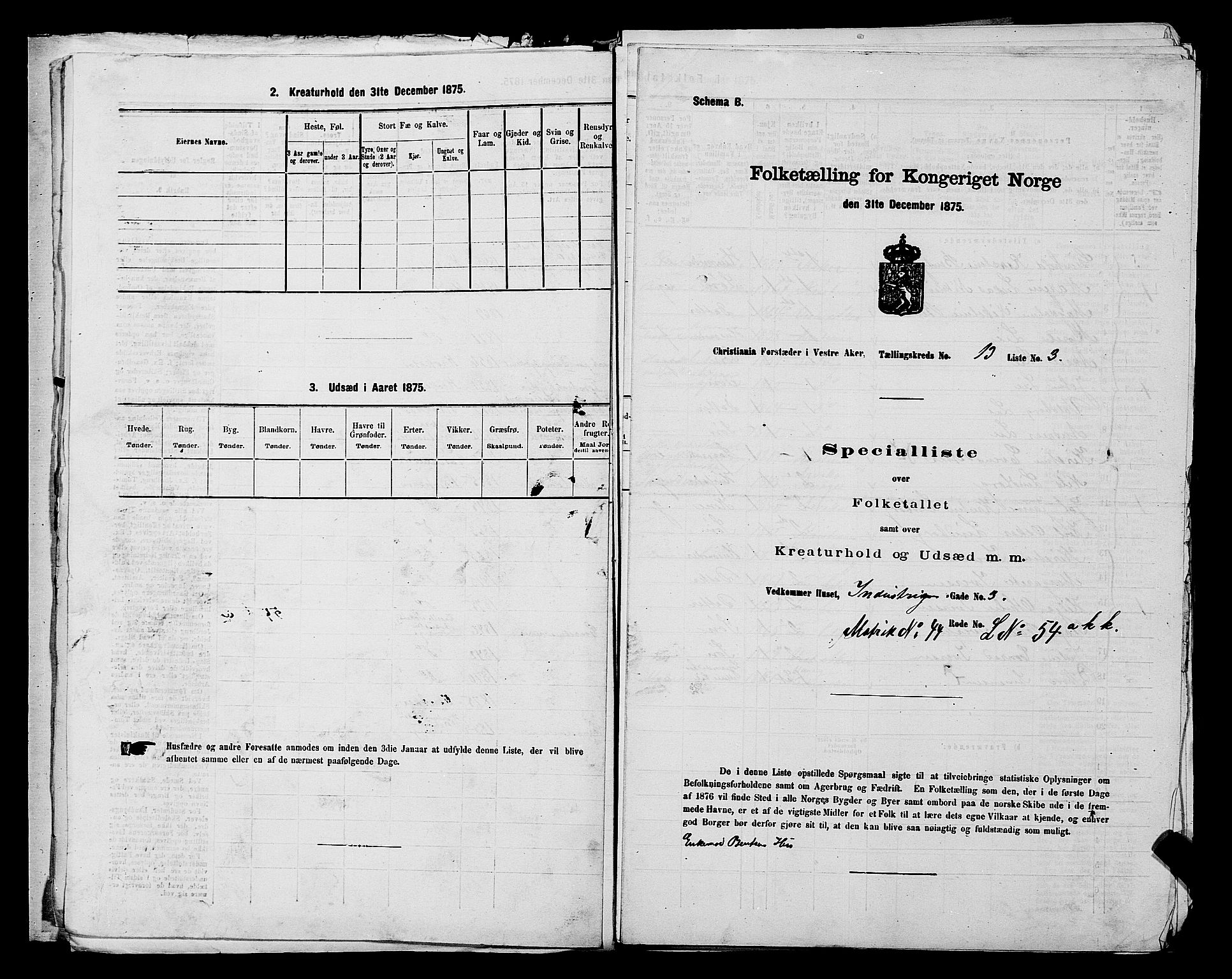 RA, 1875 census for 0218aP Vestre Aker, 1875, p. 2061