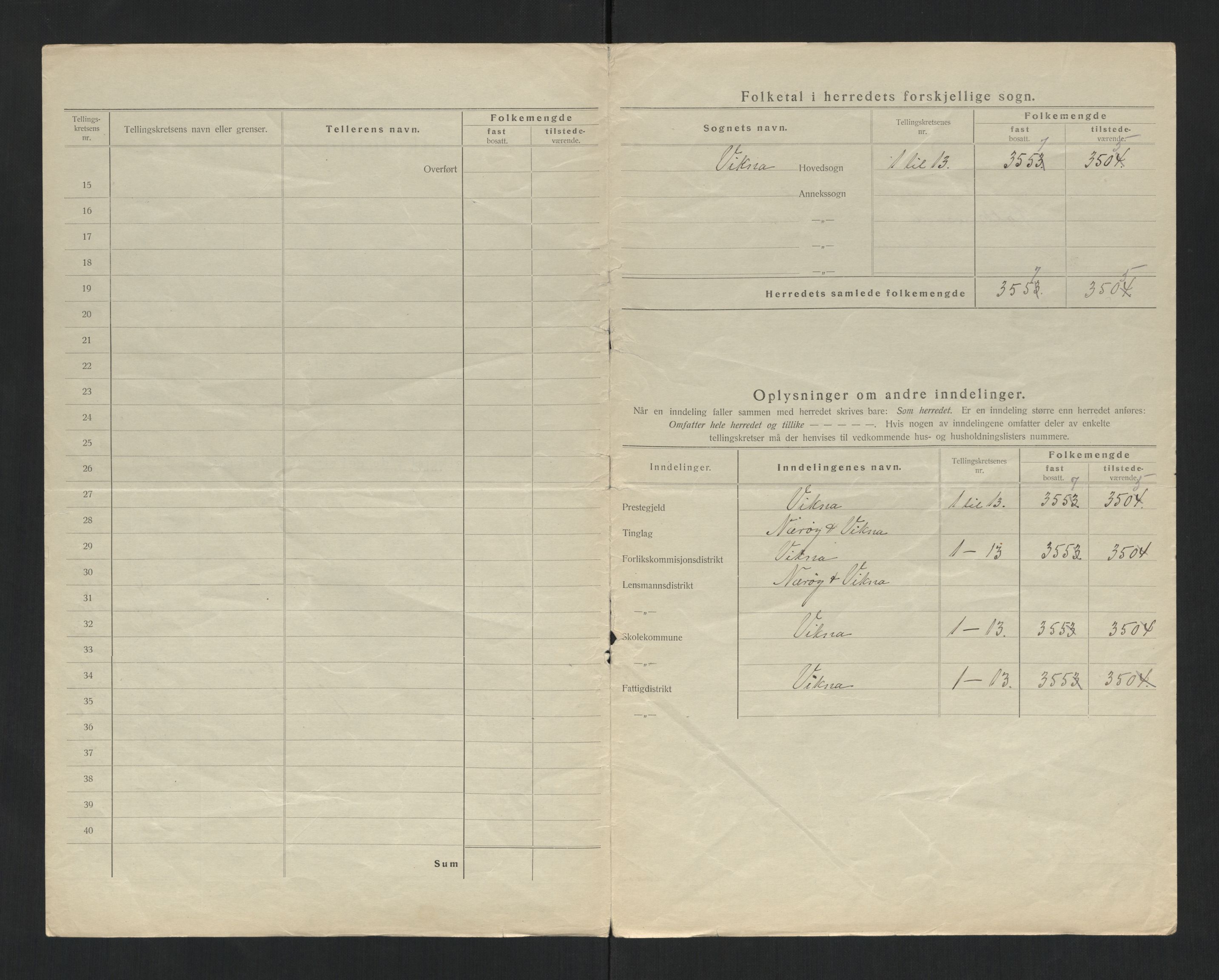 SAT, 1920 census for Vikna, 1920, p. 5