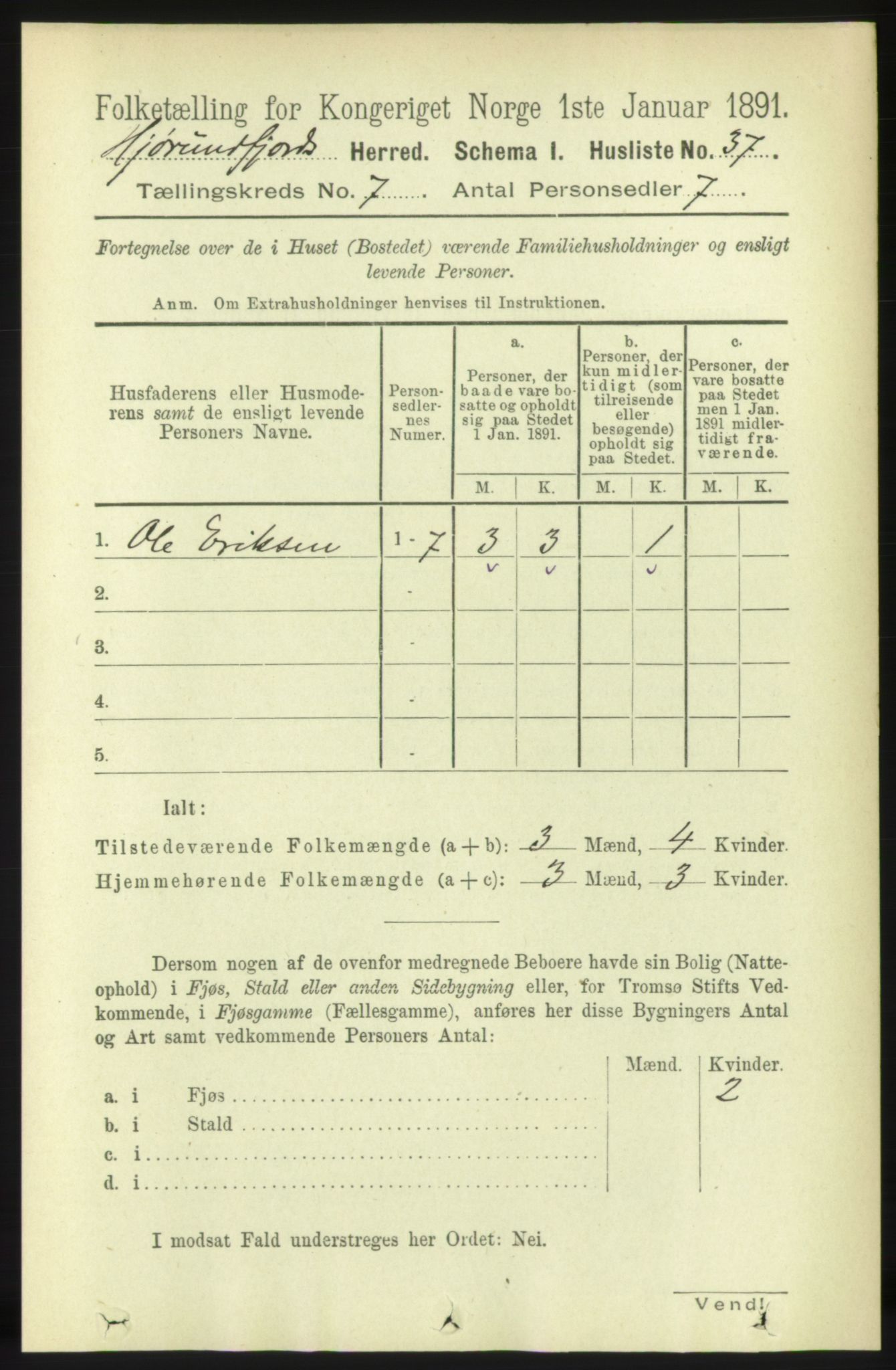 RA, 1891 census for 1522 Hjørundfjord, 1891, p. 1500