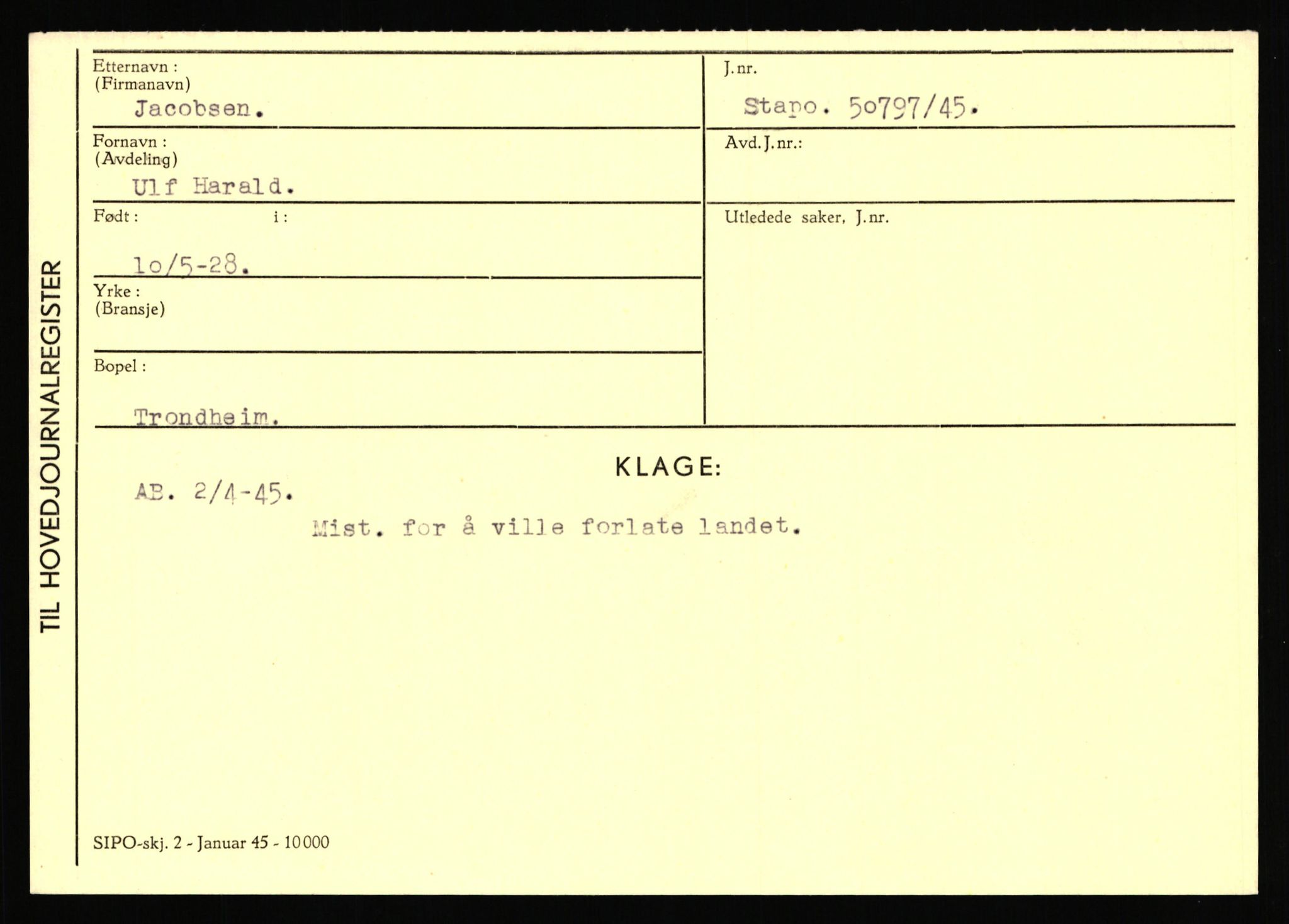 Statspolitiet - Hovedkontoret / Osloavdelingen, AV/RA-S-1329/C/Ca/L0007: Hol - Joelsen, 1943-1945, p. 3371