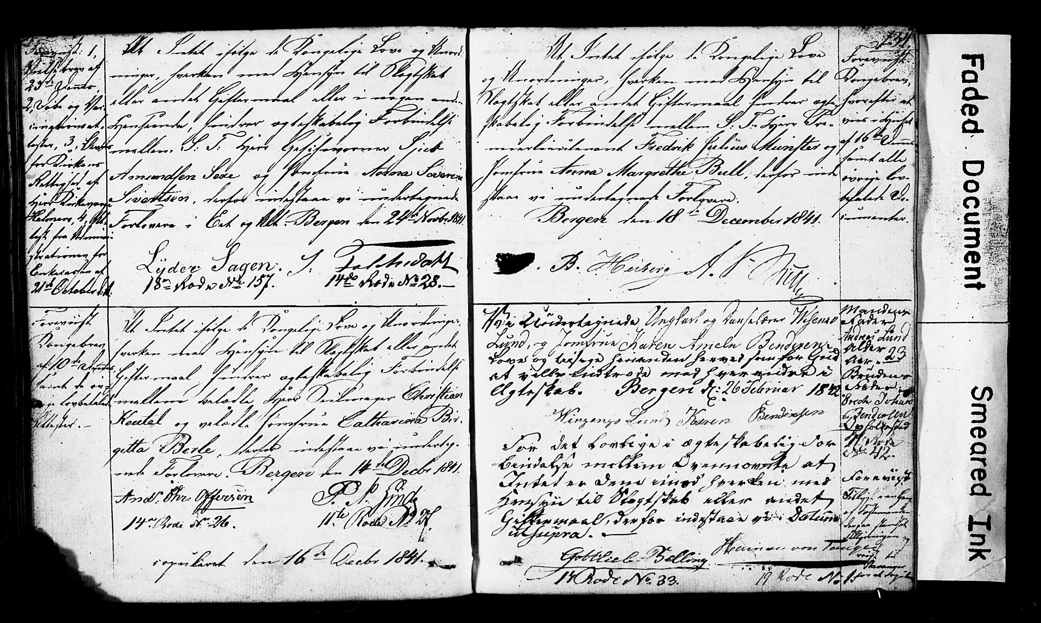 Domkirken sokneprestembete, AV/SAB-A-74801: Best man's statements no. II.5.3, 1832-1845, p. 134