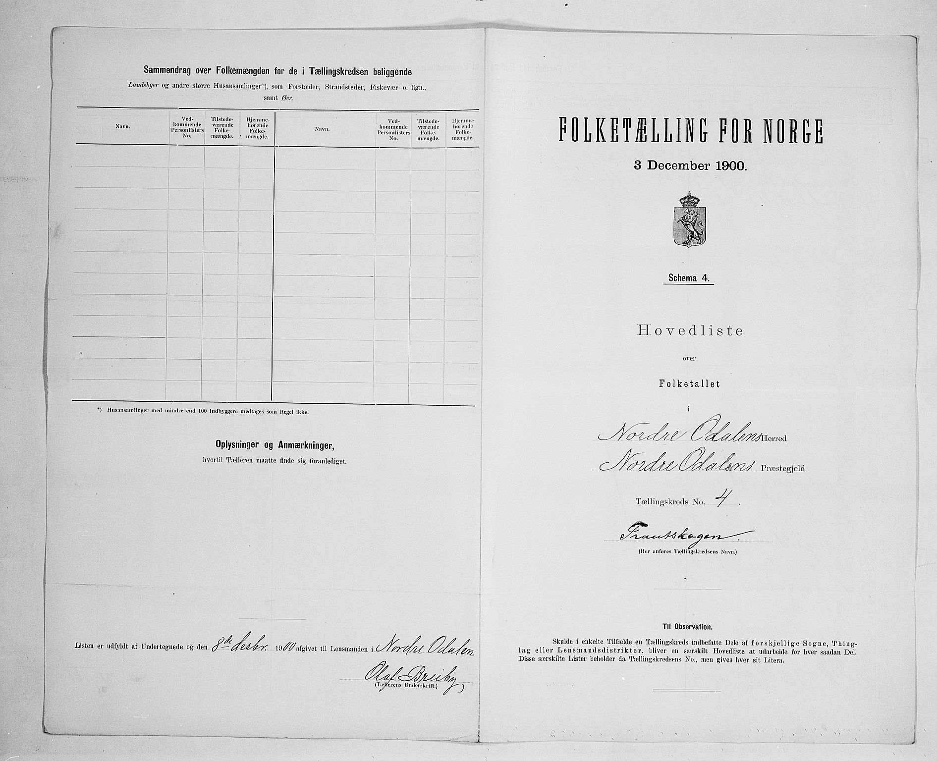 SAH, 1900 census for Nord-Odal, 1900, p. 22