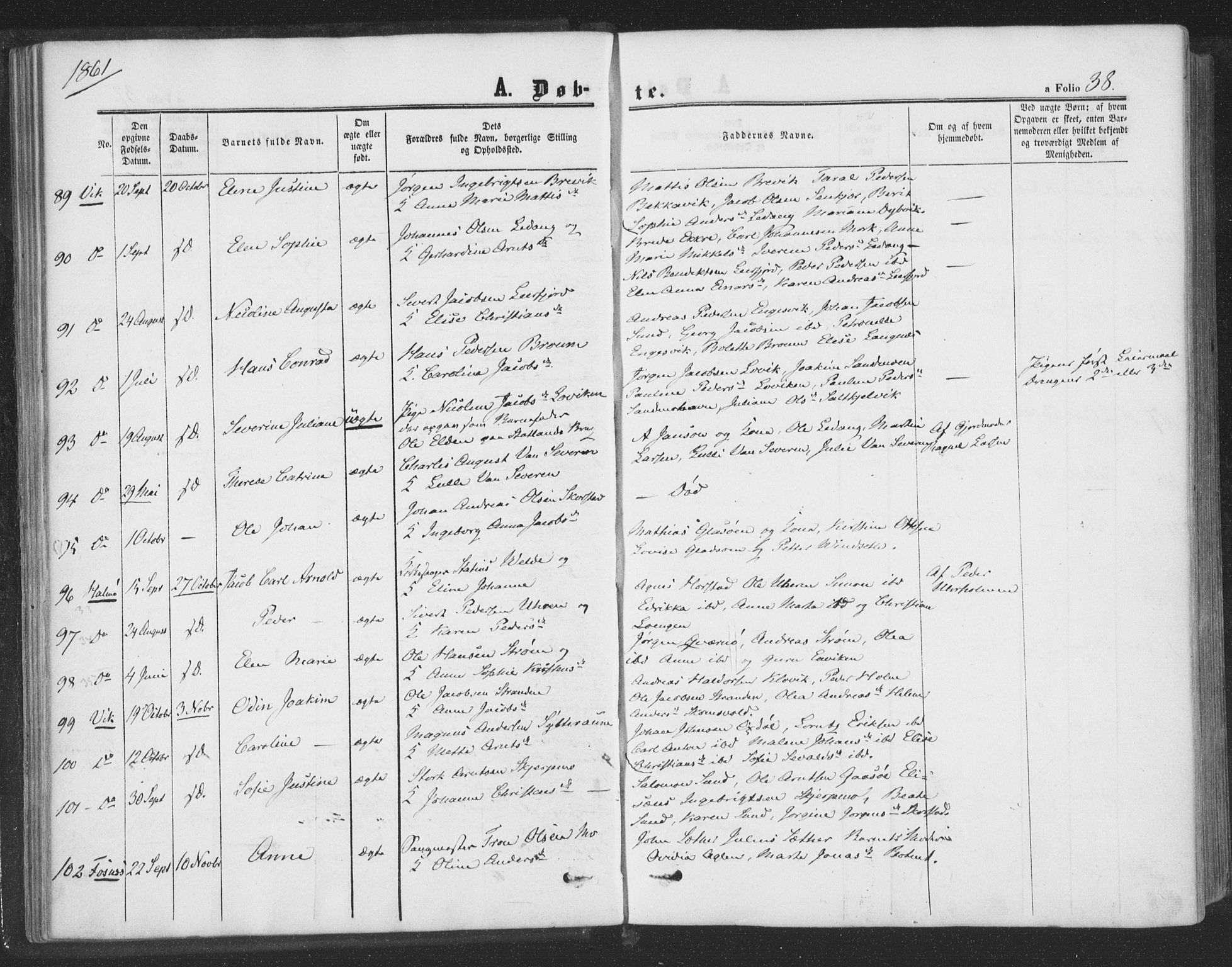 Ministerialprotokoller, klokkerbøker og fødselsregistre - Nord-Trøndelag, SAT/A-1458/773/L0615: Parish register (official) no. 773A06, 1857-1870, p. 38