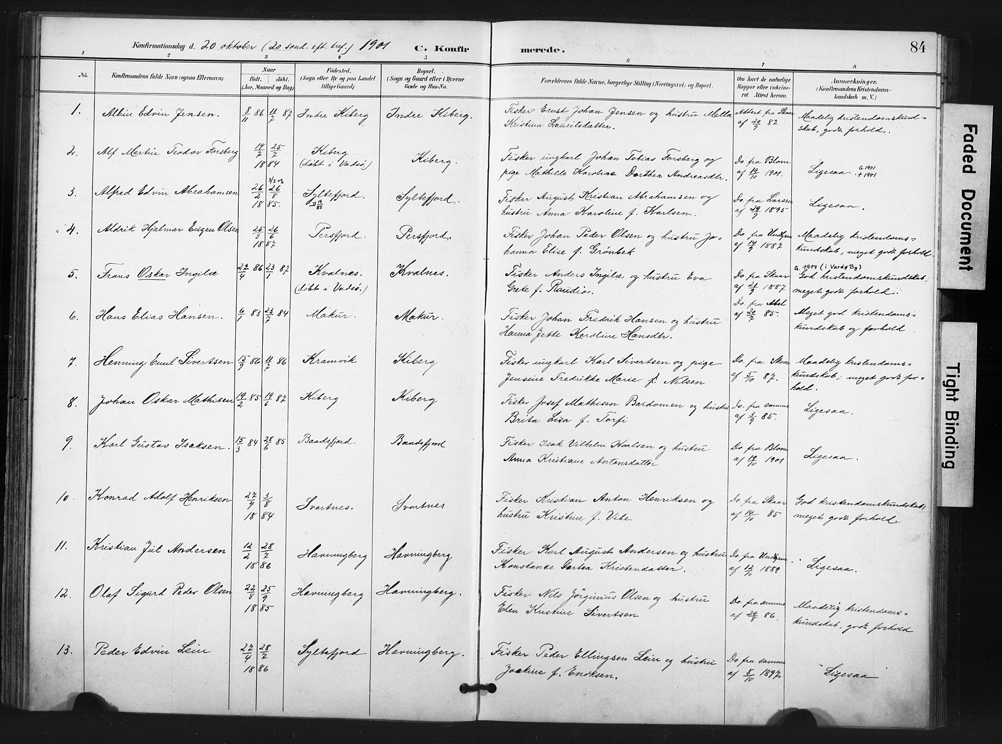 Vardø sokneprestkontor, AV/SATØ-S-1332/H/Ha/L0011kirke: Parish register (official) no. 11, 1897-1911, p. 84