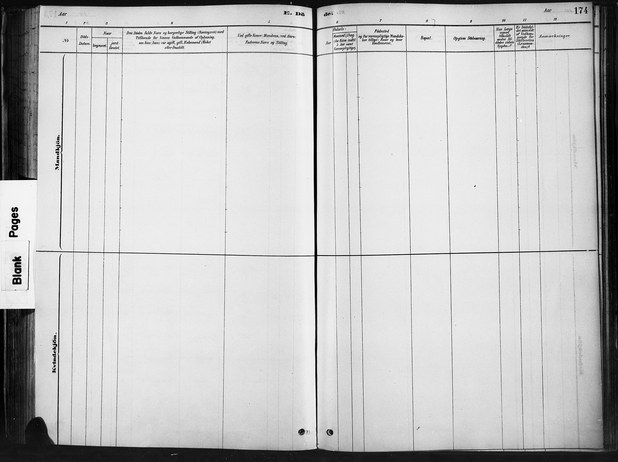 Ringebu prestekontor, SAH/PREST-082/H/Ha/Haa/L0009: Parish register (official) no. 9, 1878-1898, p. 174