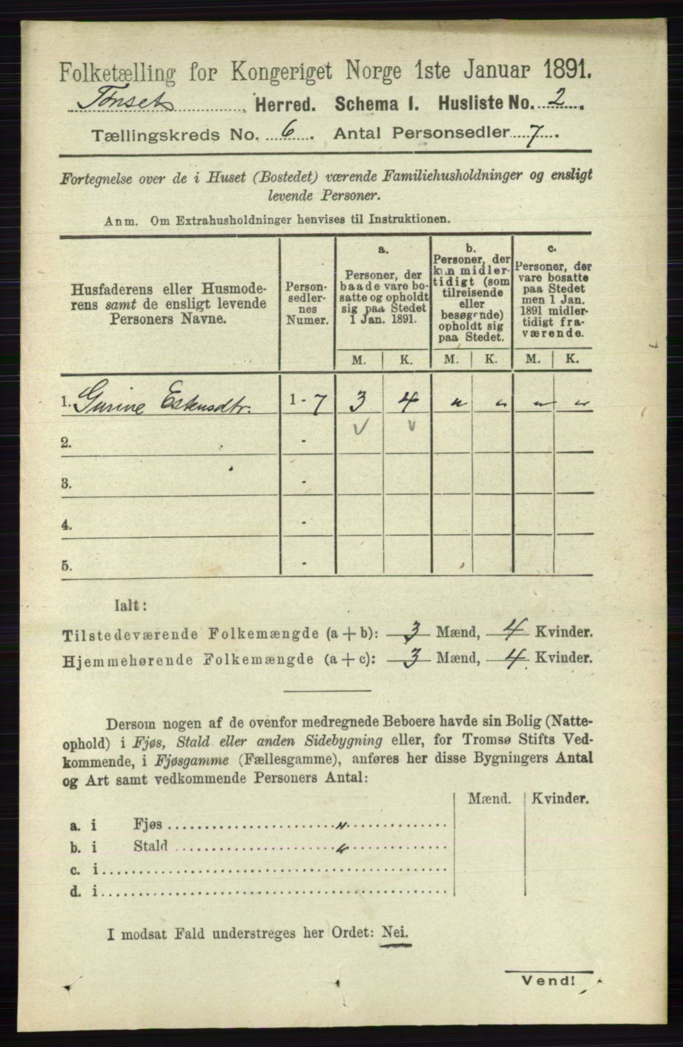 RA, 1891 census for 0437 Tynset, 1891, p. 1434