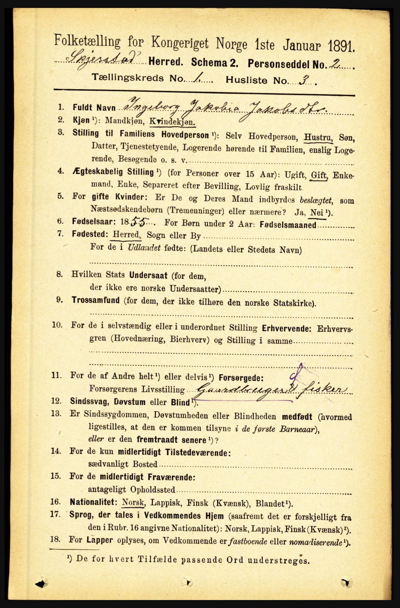 RA, 1891 census for 1842 Skjerstad, 1891, p. 80