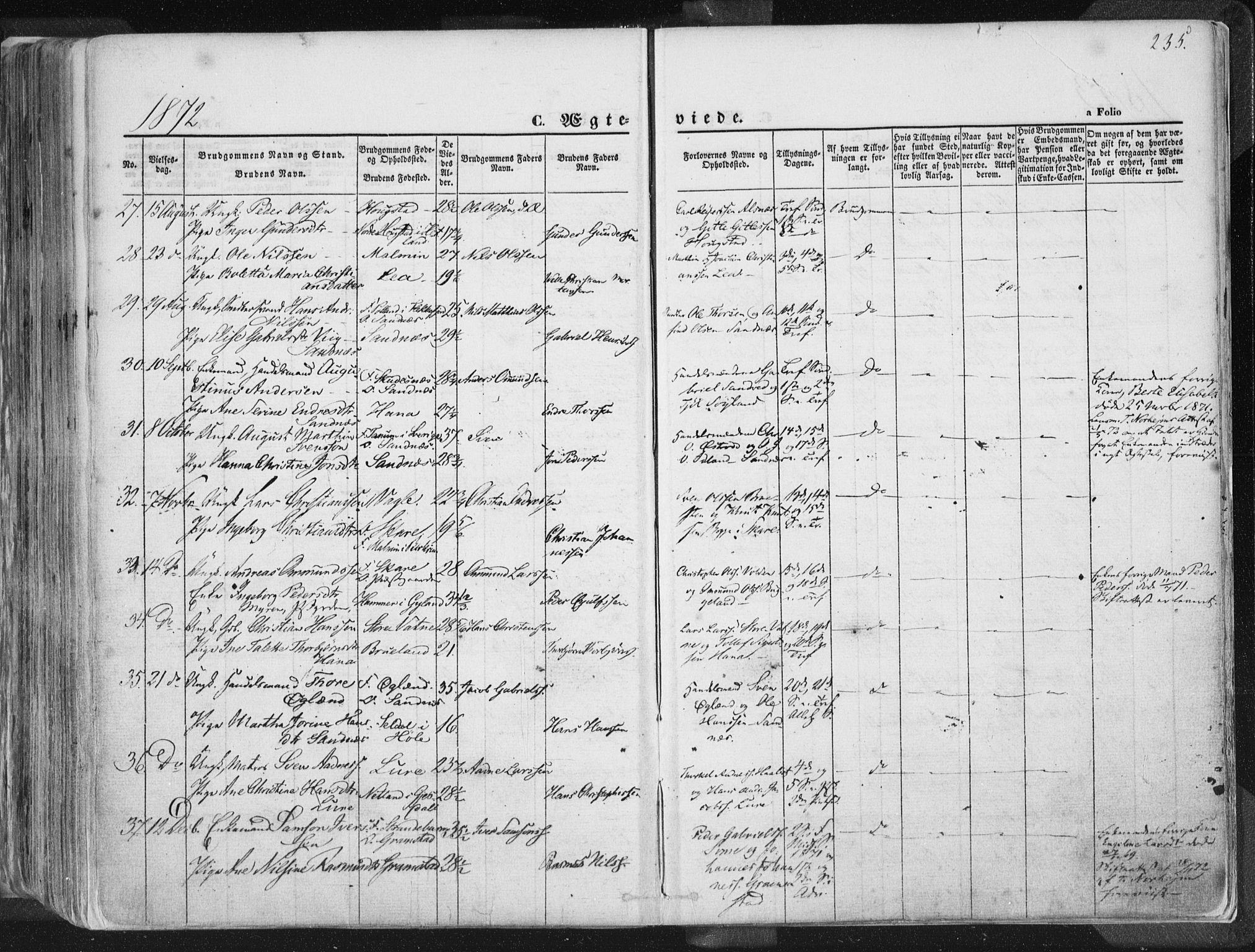 Høyland sokneprestkontor, AV/SAST-A-101799/001/30BA/L0010: Parish register (official) no. A 9.1, 1857-1877, p. 235