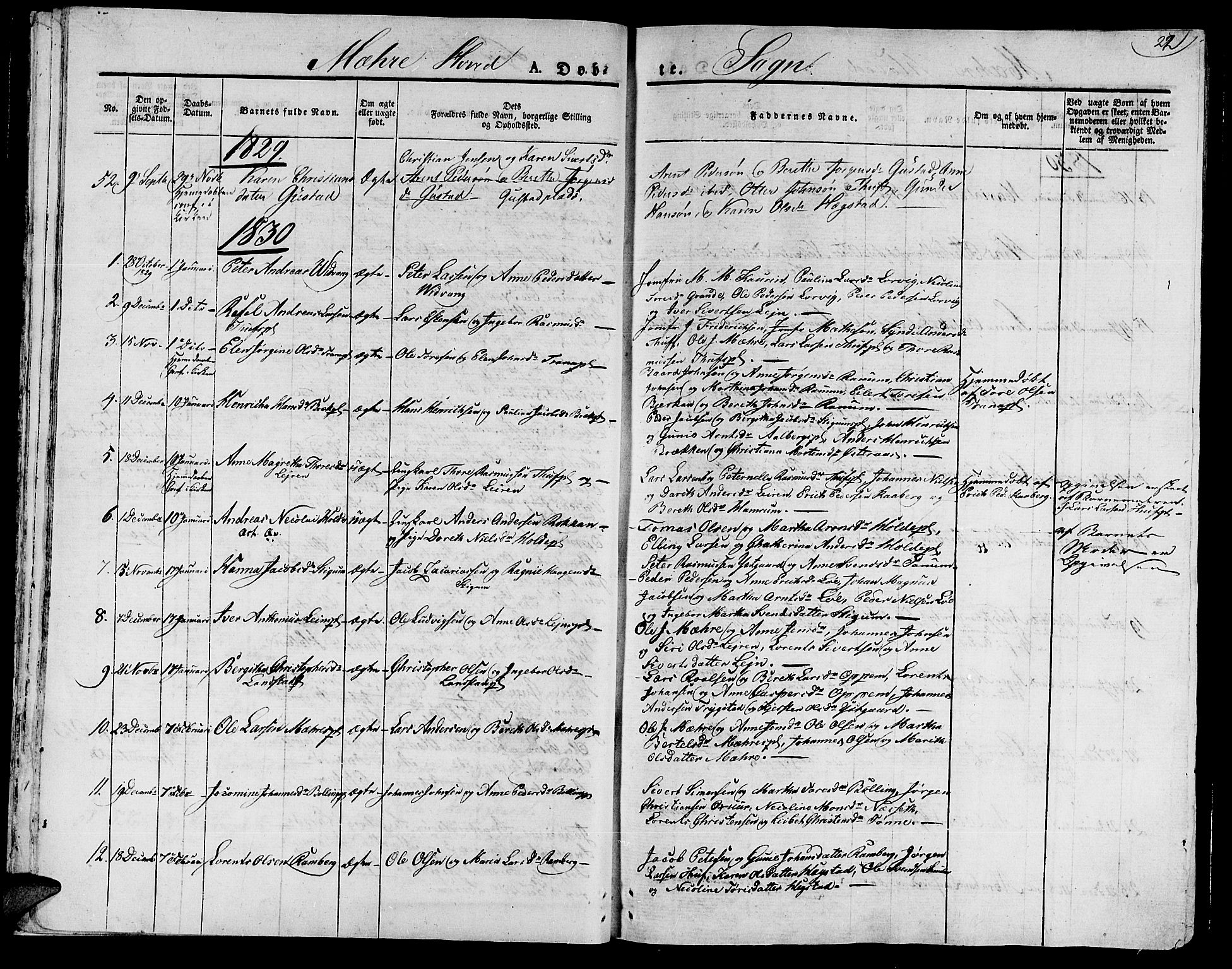 Ministerialprotokoller, klokkerbøker og fødselsregistre - Nord-Trøndelag, AV/SAT-A-1458/735/L0336: Parish register (official) no. 735A05 /1, 1825-1835, p. 22