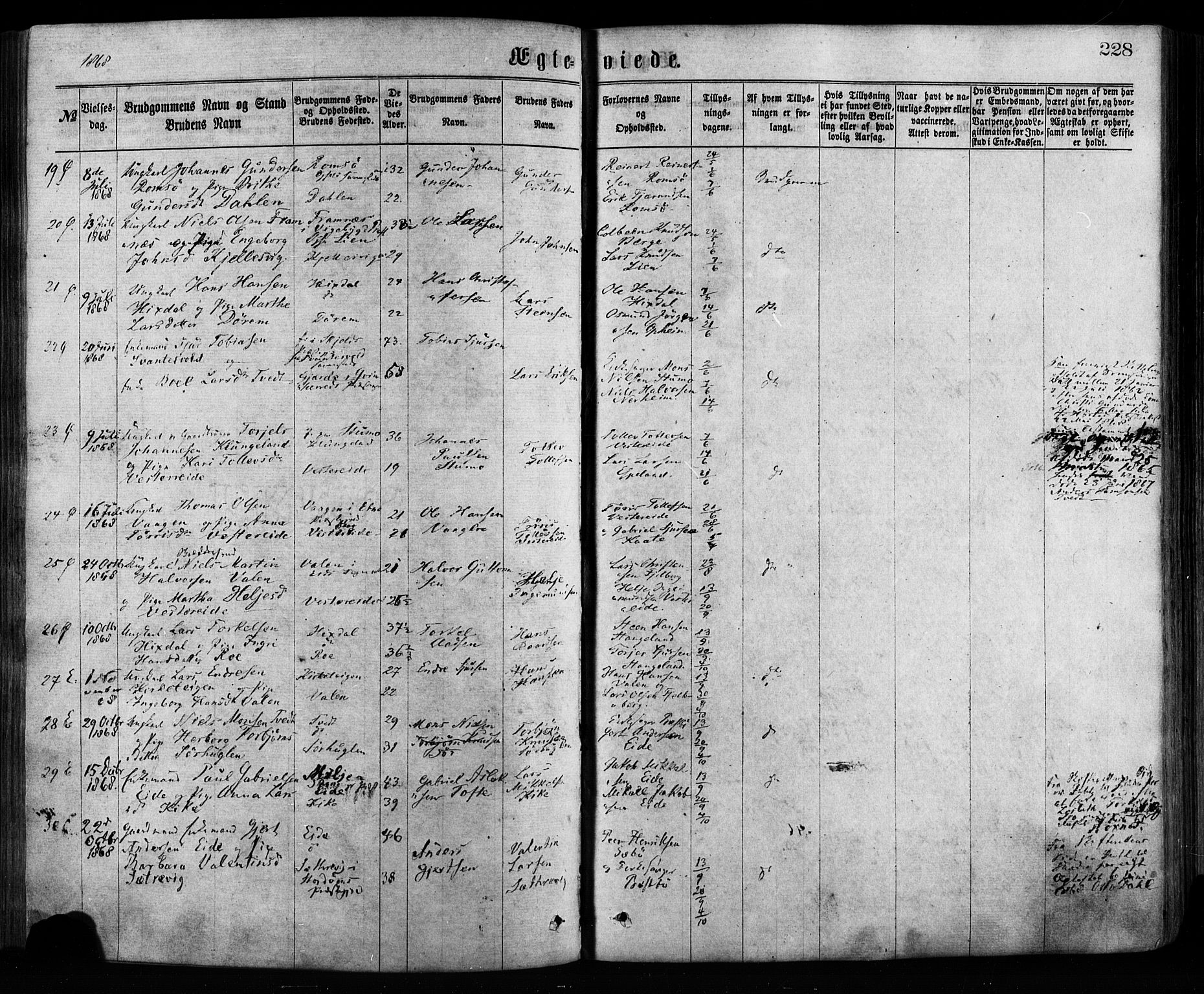 Fjelberg sokneprestembete, AV/SAB-A-75201/H/Haa: Parish register (official) no. A 8, 1866-1879, p. 228