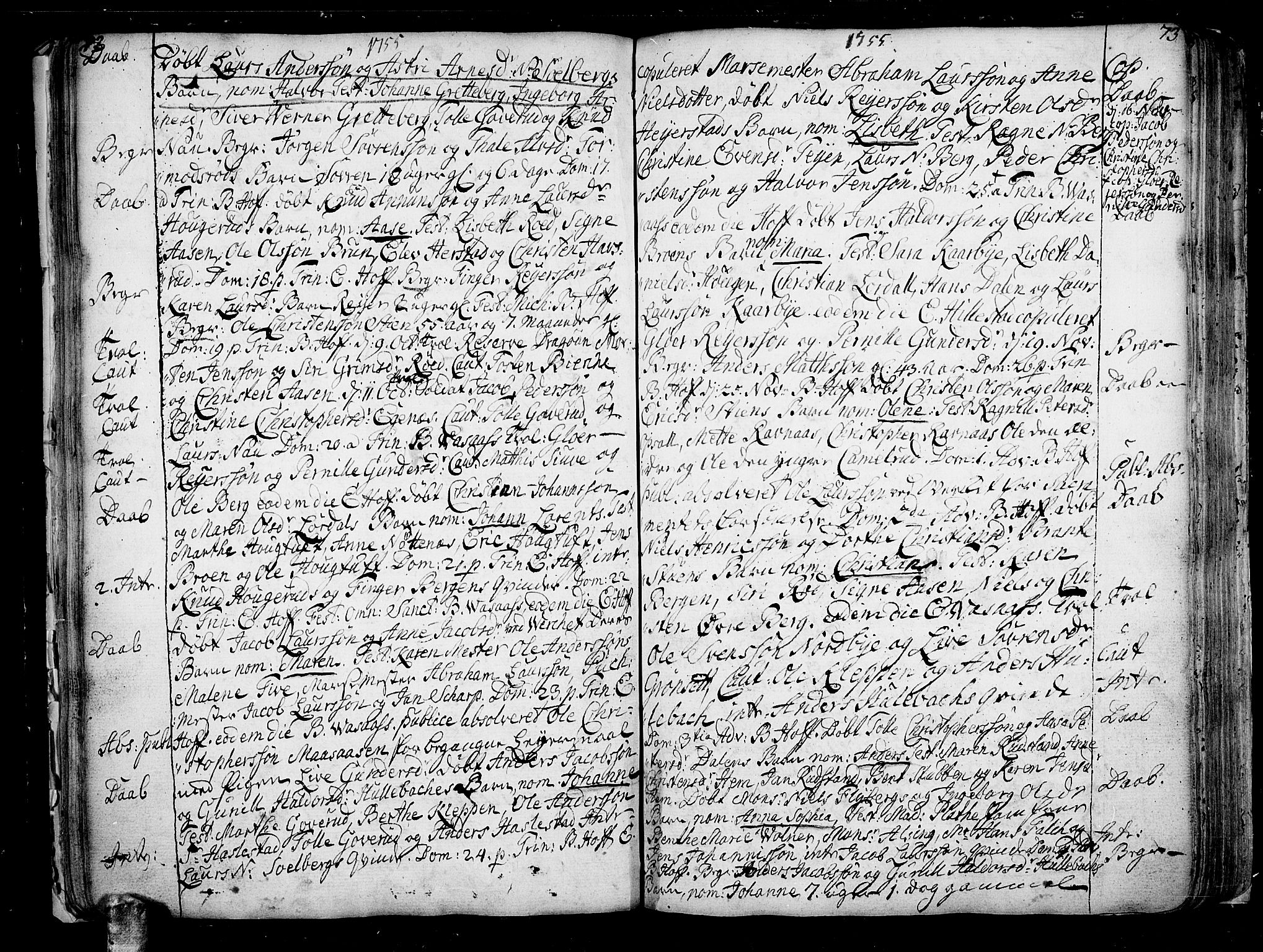 Hof kirkebøker, AV/SAKO-A-64/F/Fa/L0002: Parish register (official) no. I 2, 1746-1781, p. 72-73