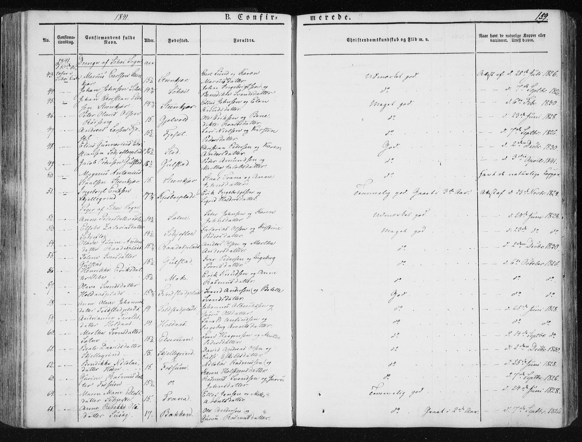 Ministerialprotokoller, klokkerbøker og fødselsregistre - Nord-Trøndelag, AV/SAT-A-1458/735/L0339: Parish register (official) no. 735A06 /1, 1836-1848, p. 159