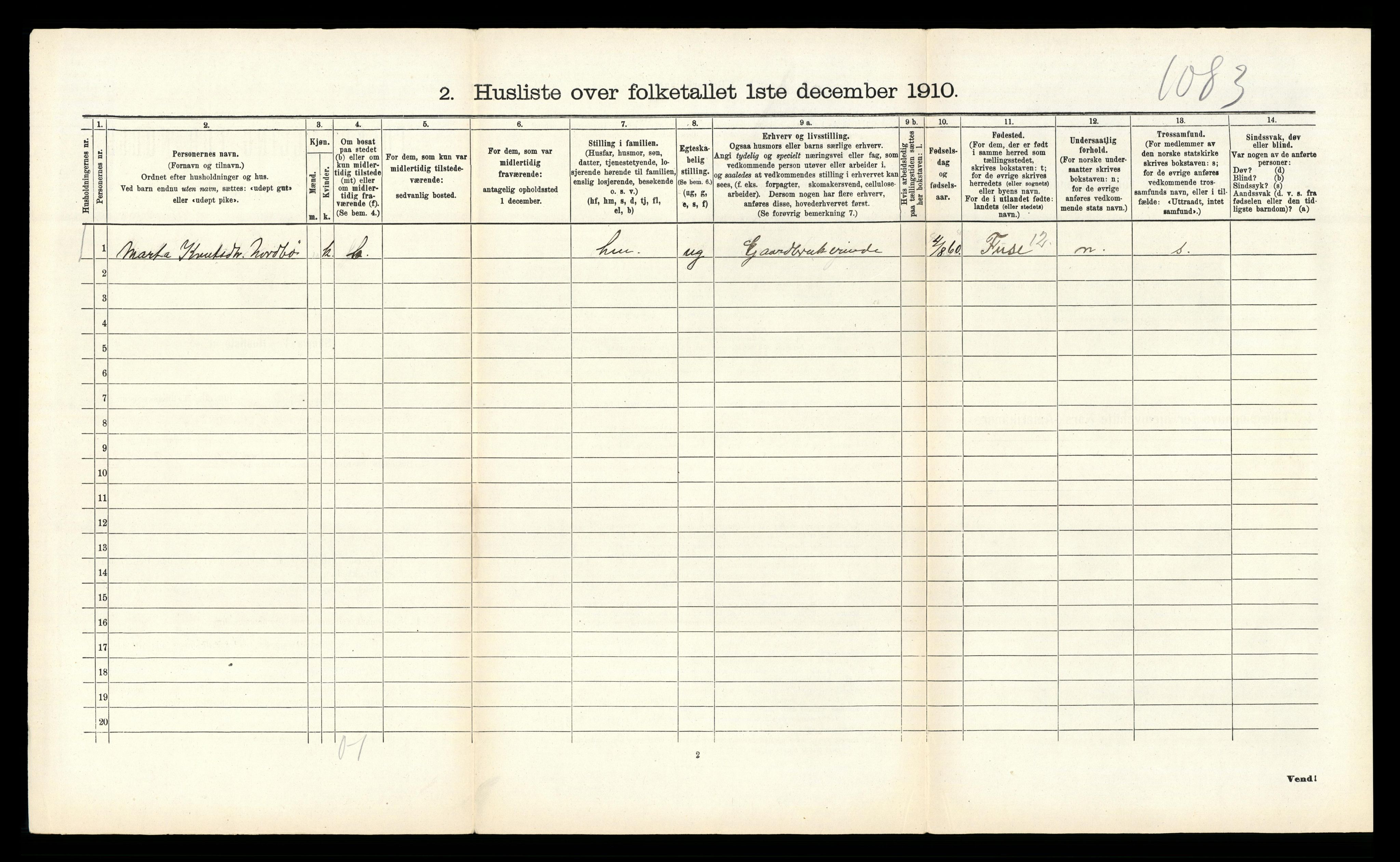 RA, 1910 census for Samnanger, 1910, p. 100