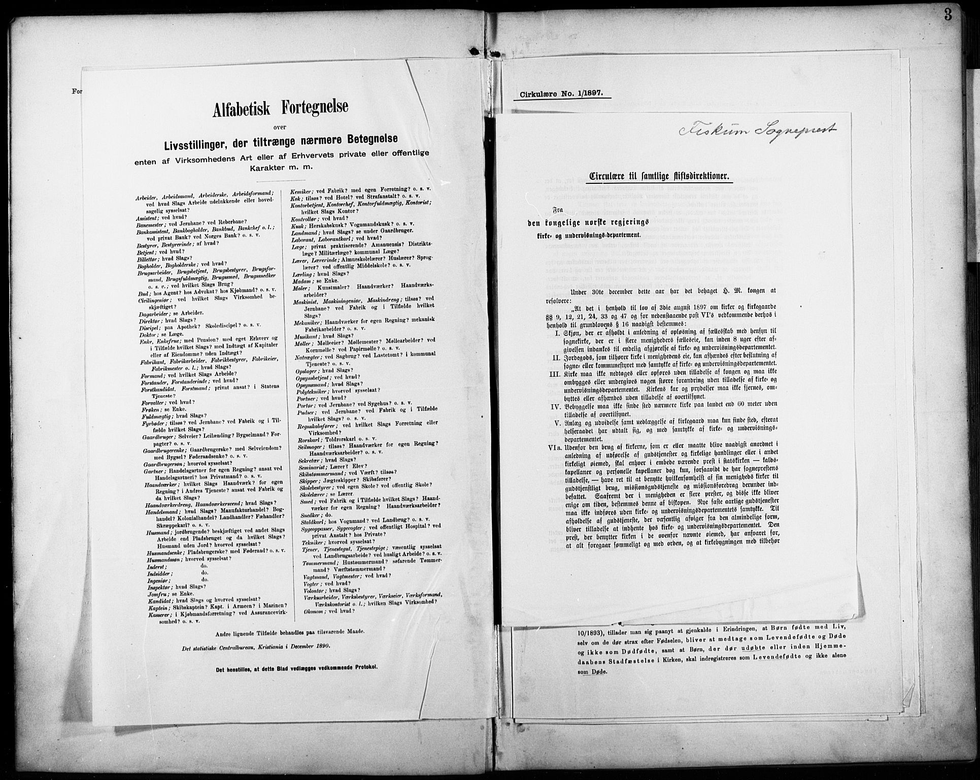 Fiskum kirkebøker, AV/SAKO-A-15/F/Fa/L0003: Parish register (official) no. 3, 1890-1905, p. 3